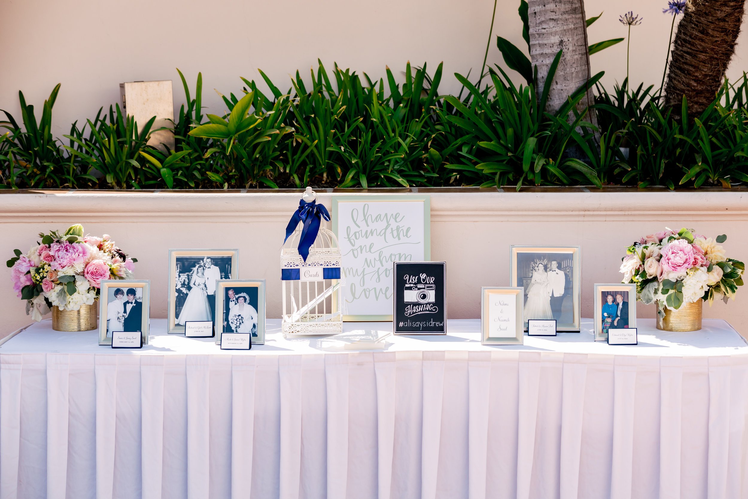 www.santabarbarawedding.com | Rewind Photography | Hilton Santa Barbara Beachfront Resort | Events by M and M | Guest Sign In Table