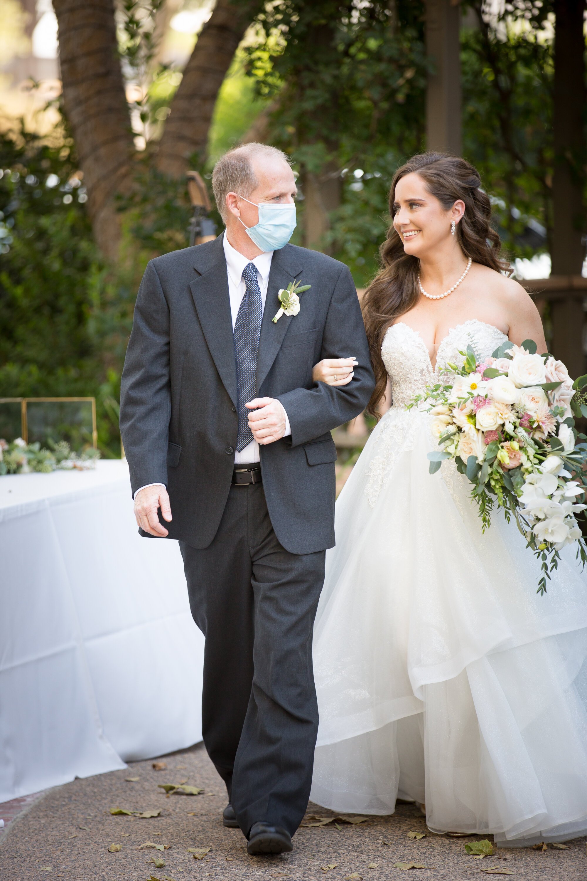 www.santabarbarawedding.com | Events by M and M | Kelsey Crews | Santa Ynez Inn | The Twisted Twig  | Mia Bella Chiavari | Jazzy McCoy-Loose | SB String Quartet | Bride Walking Down Aisle with Father