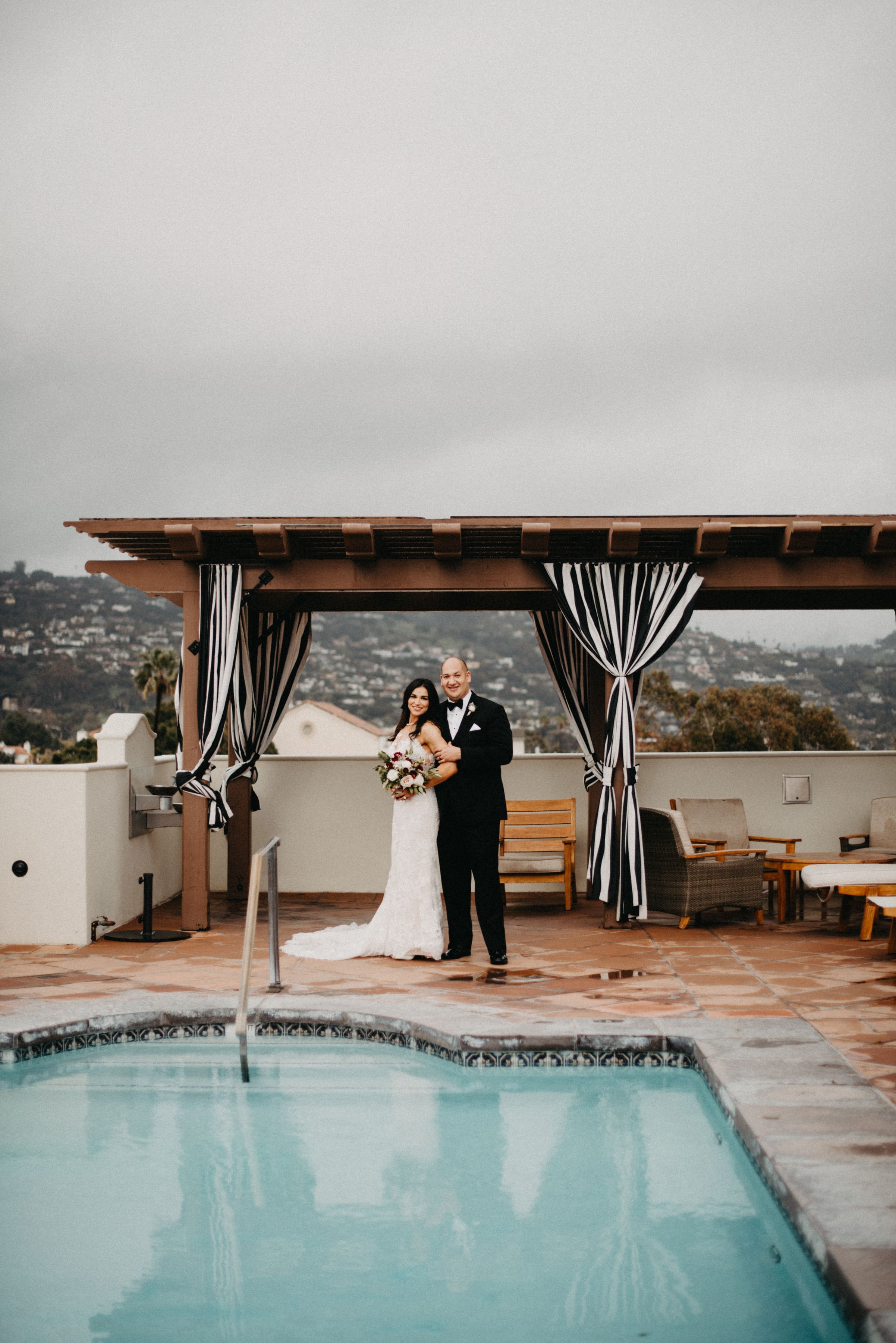 www.santabarbarawedding.com | SefraKay Photography | Kimpton Canary Hotel | Alexis Ireland | Bride and Groom by the Pool 