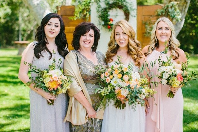  www.SantaBarbaraWedding.com |Margaret Joan Floral | Mother and Three Daughters | Bride and Bridesmaids | Mothers Day 