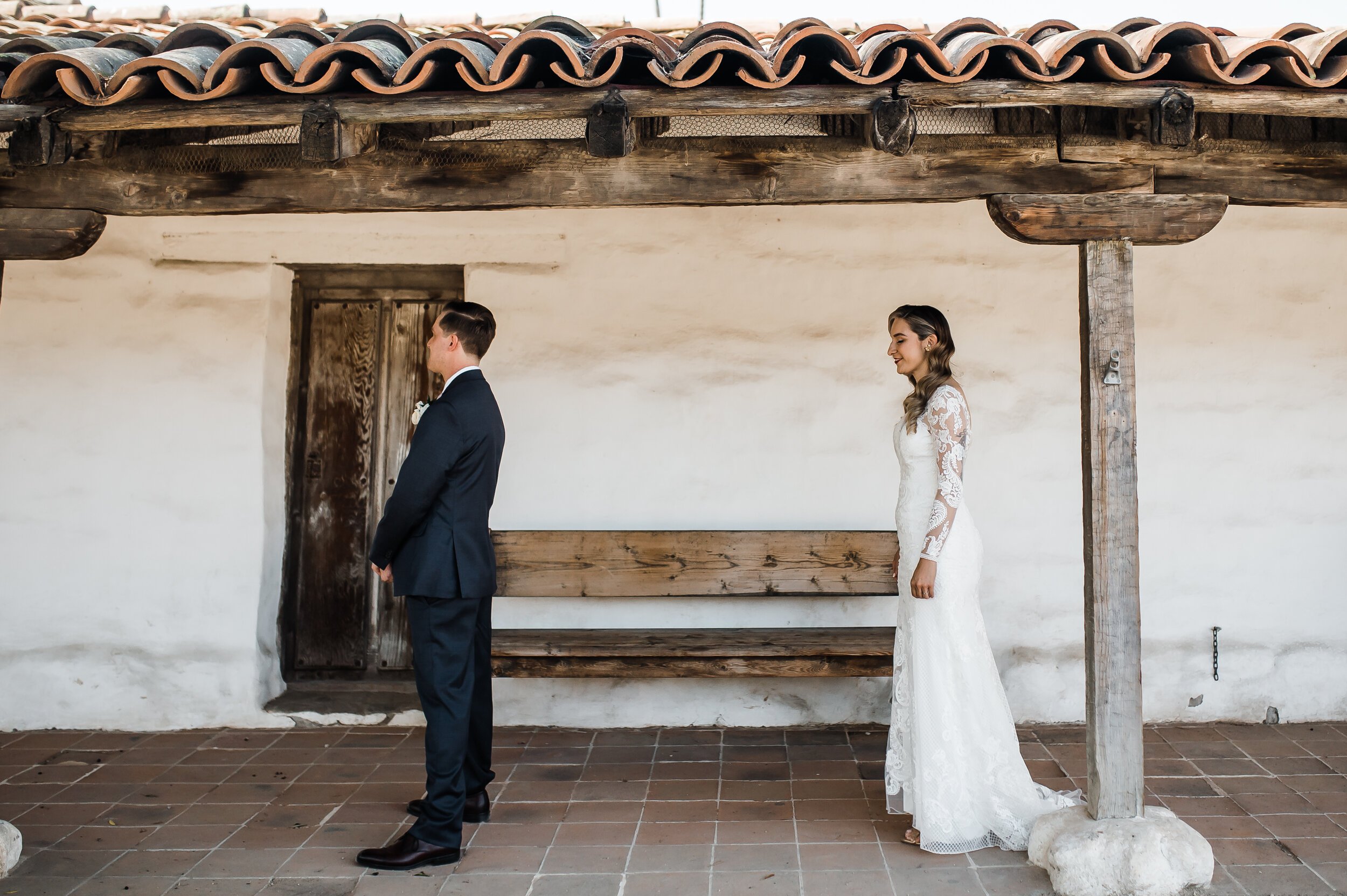 www.santabarbarawedding.com | Michelle Ramirez Photography | Casa De La Guerra, The Presidio Chapel | Events by Maxi | Luv Bridal | Madi Lane Bridal | Susie Lynn Makeup | Andrea Villa | first look