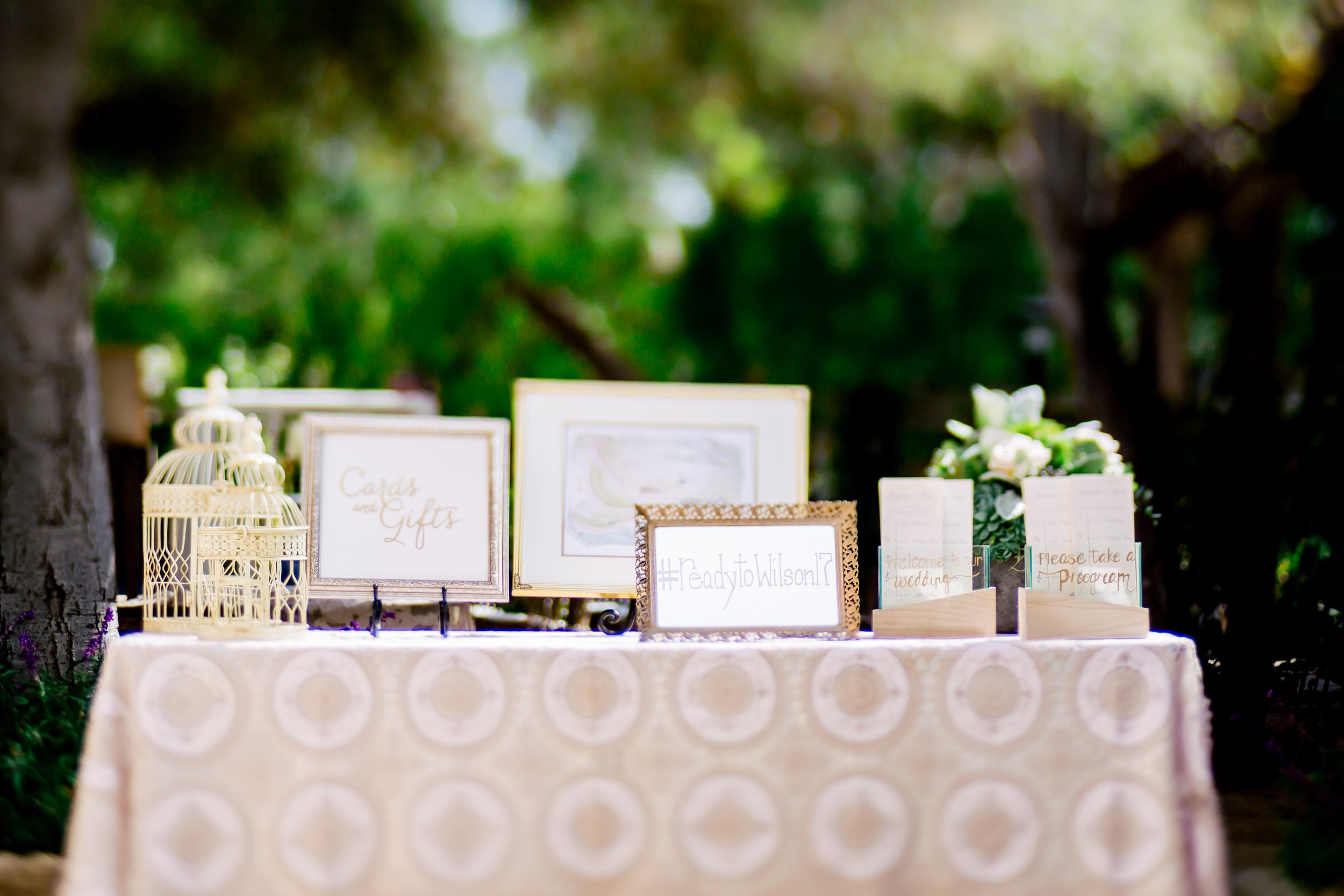 www.santabarbarawedding.com | Rewind Photography | Events by M and M | Santa Barbara Historical Museum | Gift Table