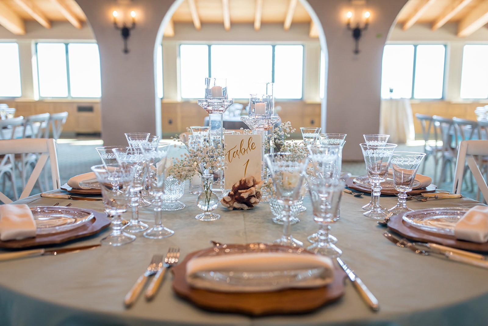 www.santabarbarawedding.com | Ann Johnson Events | Elizabeth Victoria Photo | Cabrillo Pavilion | Styled Shoot | Reception Table