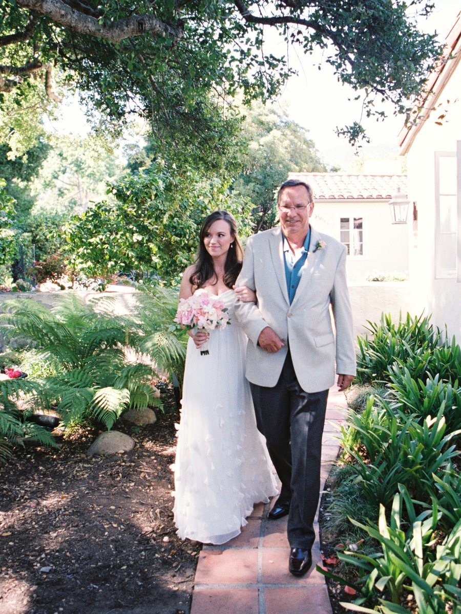 www.santabarbarawedding.com | Soigne Productions | Lane Dittoe | Bride and Father Walking Down Aisle