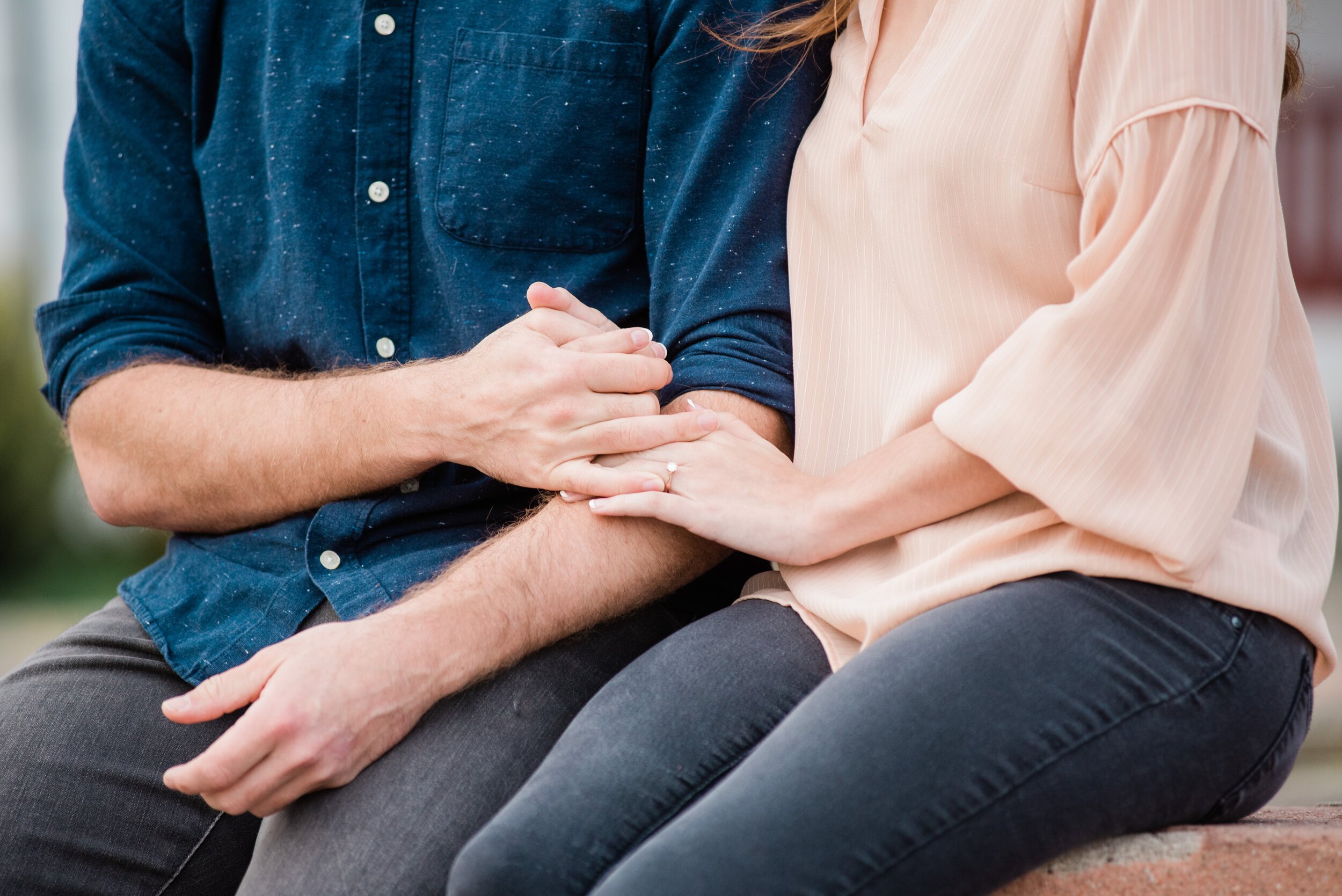 www.santabarbarawedding.com | ByCherry Photography | Old Mission Santa Barbara | Couple Interlocking Hands at Engagement Session