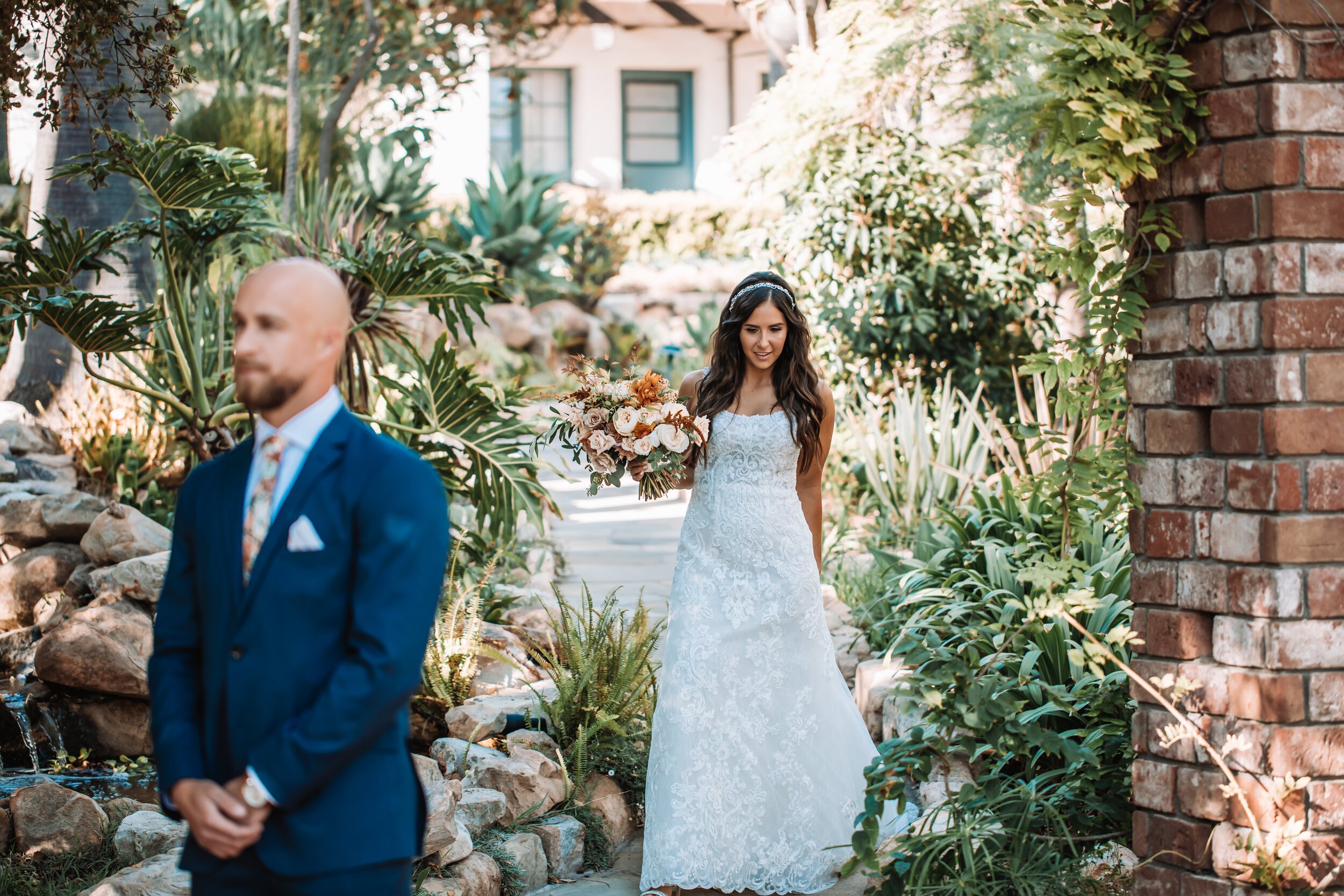 www.santabarbarawedding.com | Brandon Colbert Photography | Belmond El Encanto | Santa Barbara Elopement | TEAM Hair &amp; Makeup | Margaret Joan Florals | Bride and Groom First Look