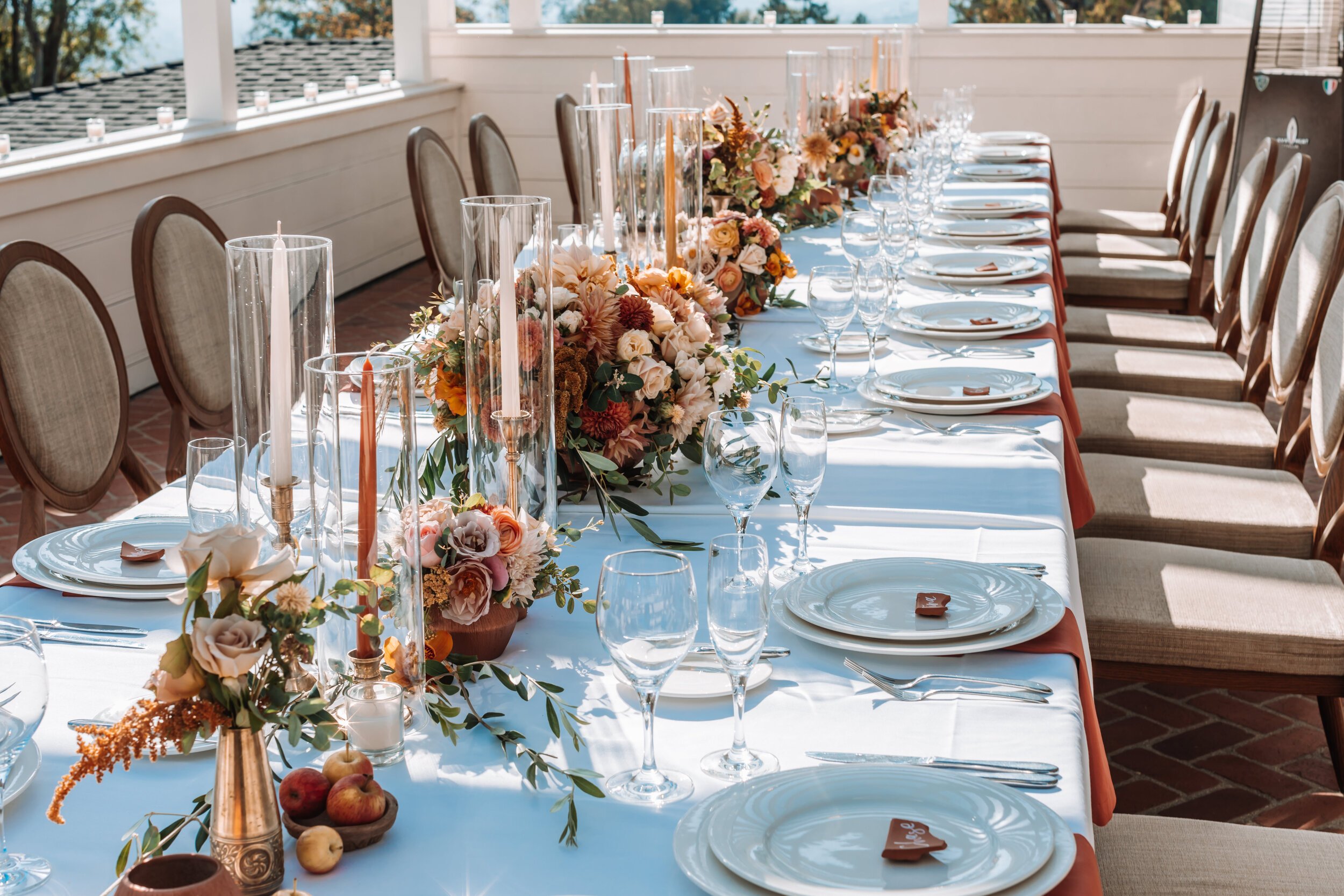 www.santabarbarawedding.com | Brandon Colbert Photography | Belmond El Encanto | Santa Barbara Elopement | Margaret Joan Florals | Reception Table Set Up