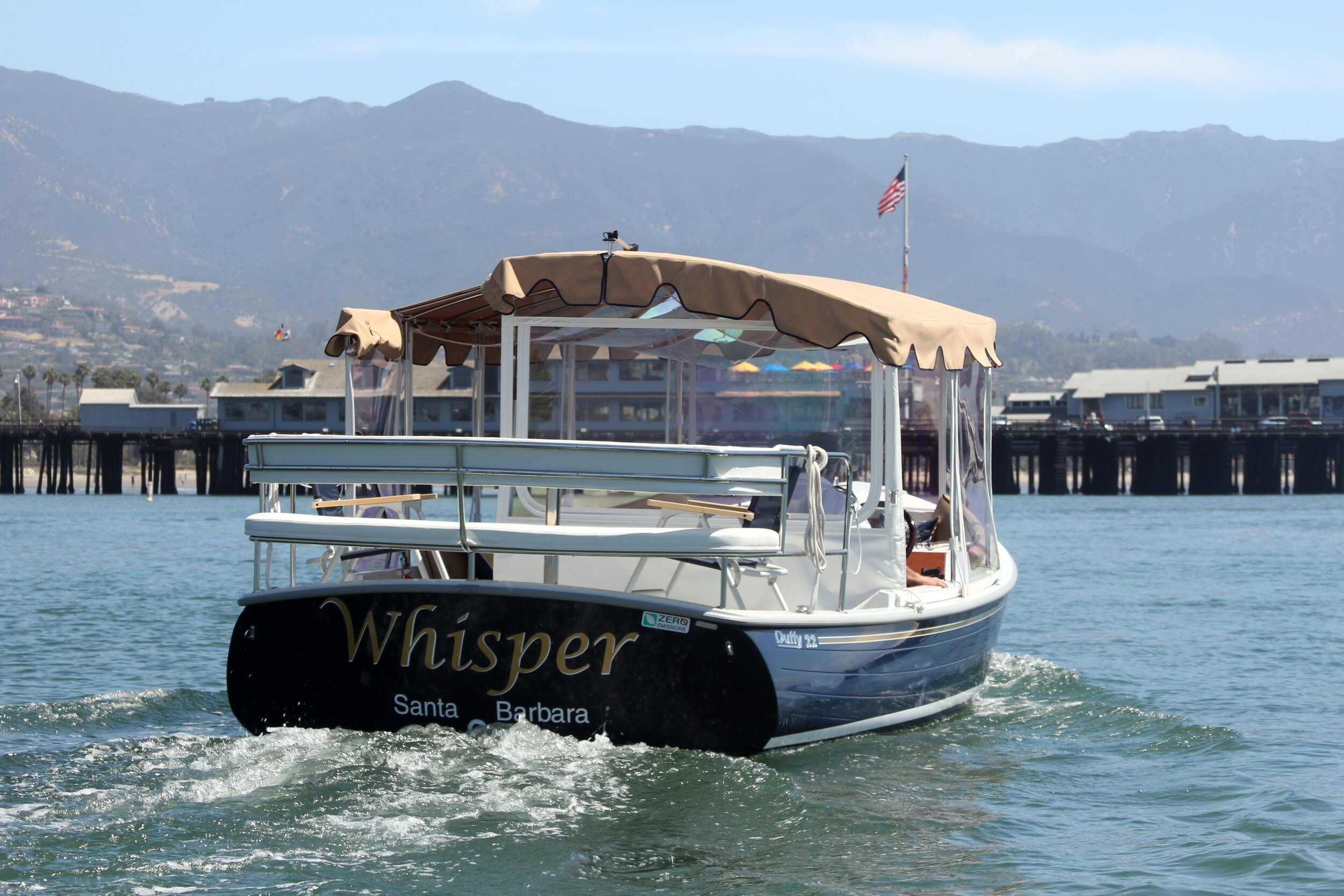 www.santabarbarawedding.com | Whisper - Private Electric Boat Charter | Celebration Cruises