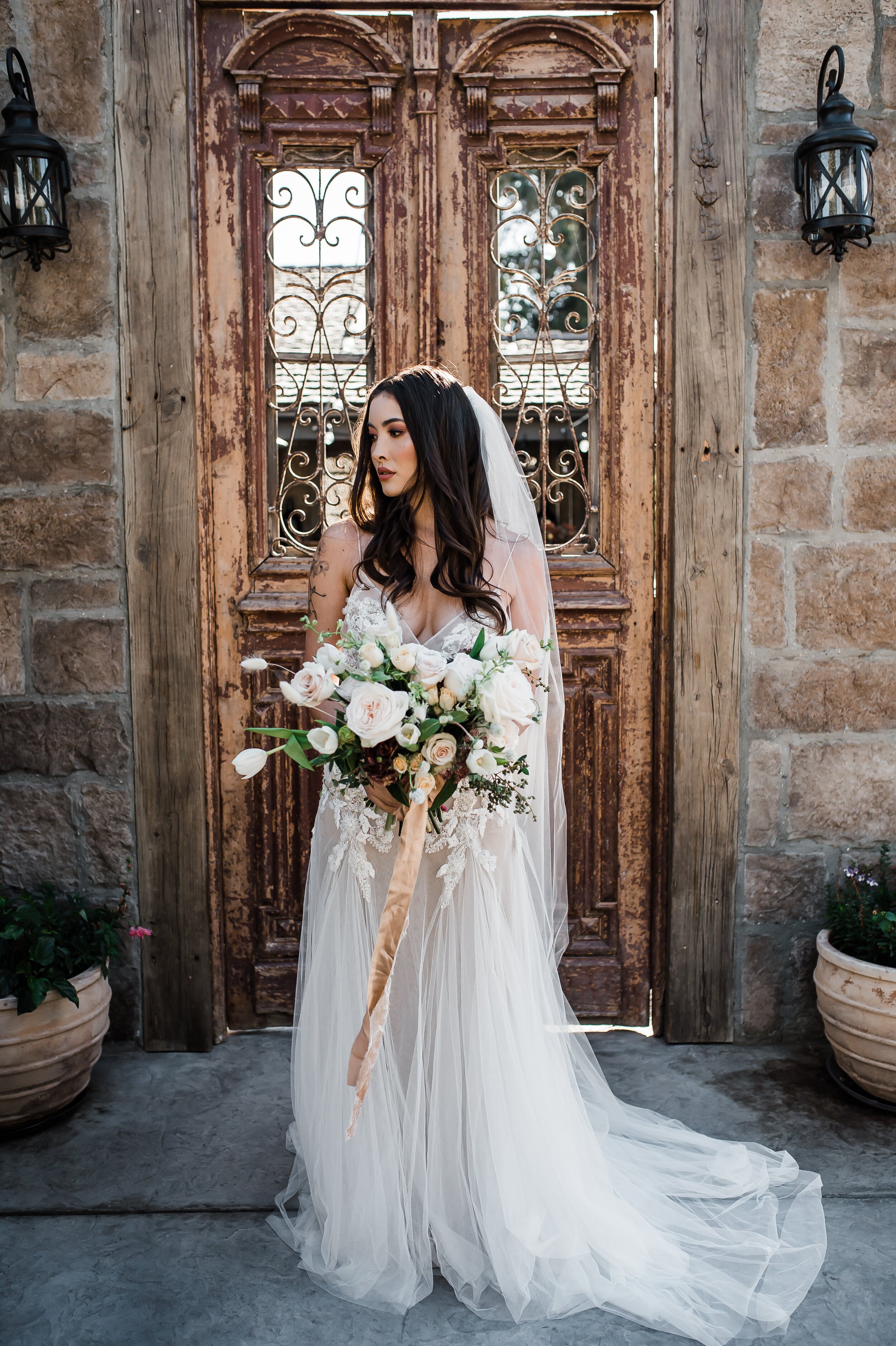 www.santabarbarawedding.com | The Tavern at Zaca Creek | Events by Fran | Michelle Ramirez Photography | Tangled Lotus | Ever After Bridal | BHLDN | Jackie Romero | Bride and Bouquet