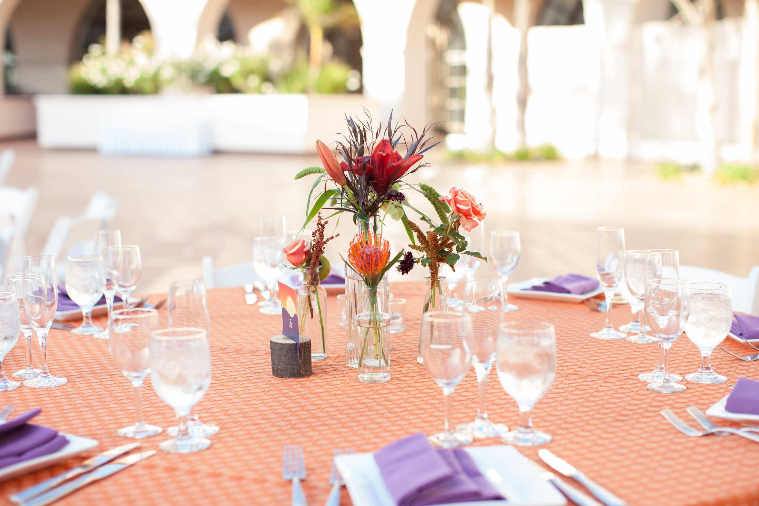 www.santabarbarawedding.com | Clarissa Koenig | Felici Events | Hilton Santa Barbara Beachfront Resort | Reception Table