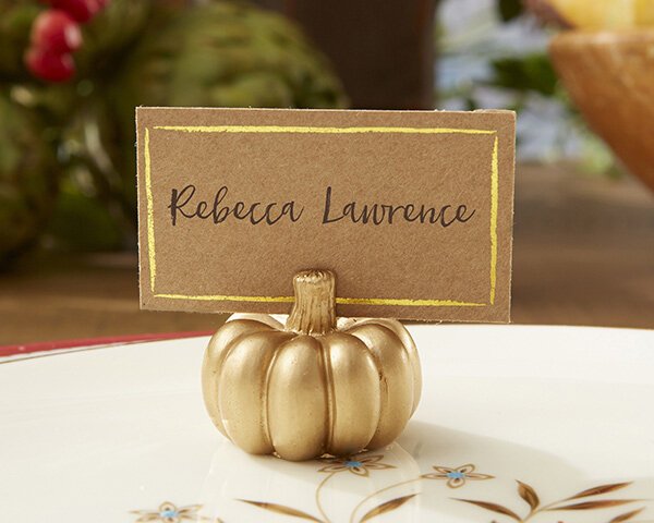 www.santabarbarawedding.com | Kate Aspen | Gold Pumpkin Place Card Holders 