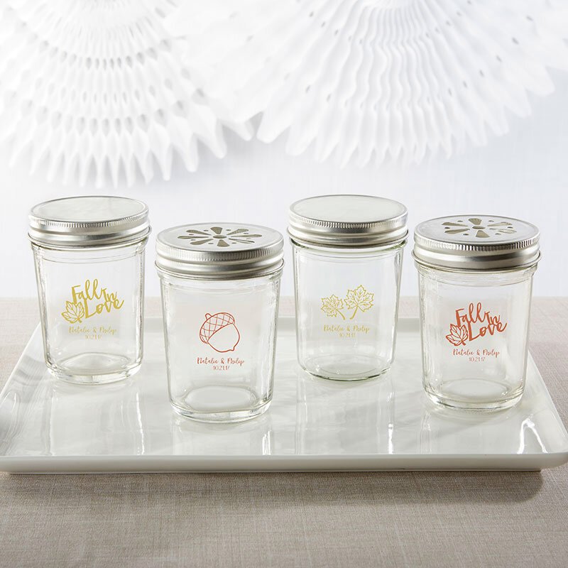 www.santabarbarawedding.com | Kate Aspen | Personalized Printed Glass Mason Jars