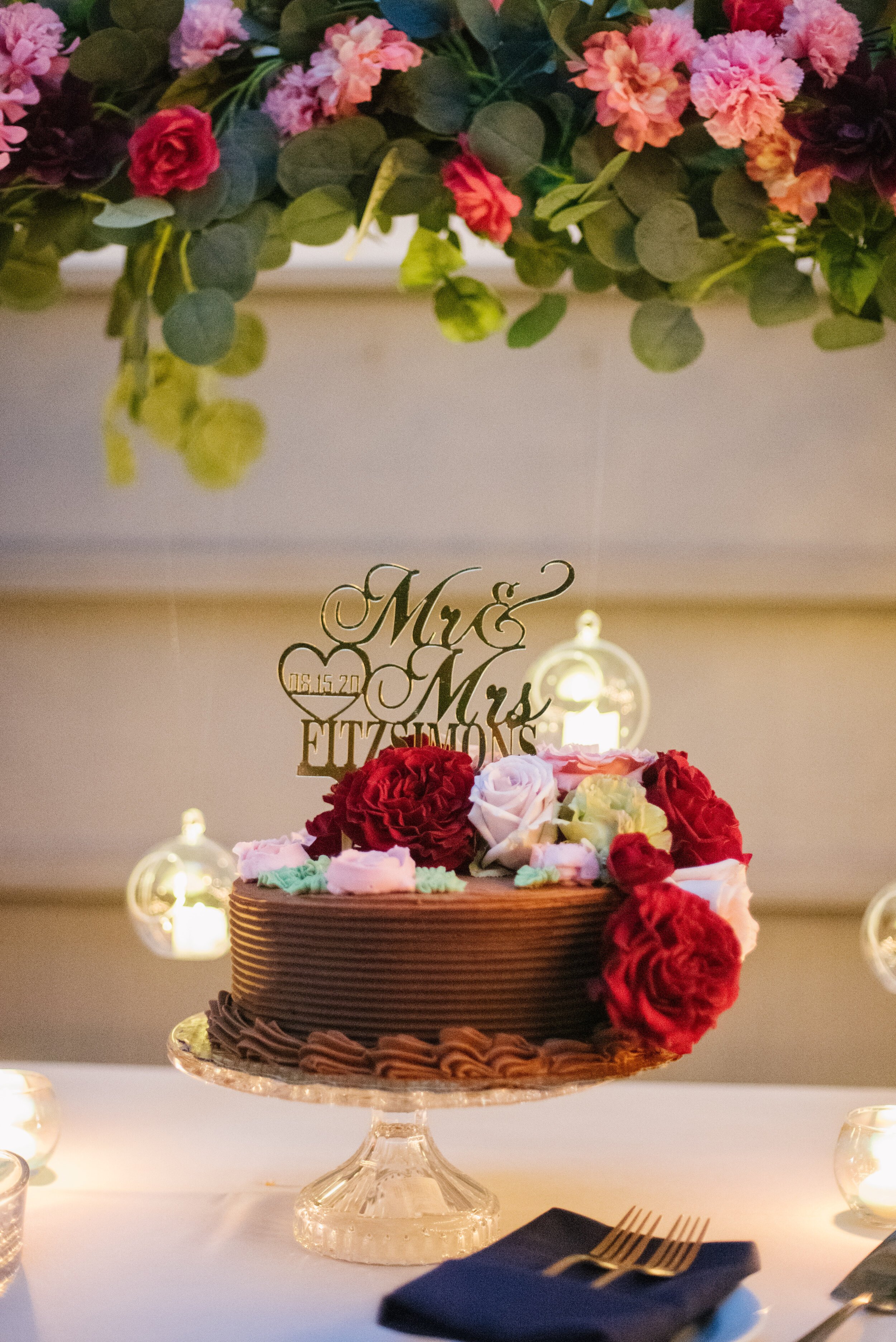 www.santabarbarawedding.com | ByCherry Photography | Floral Designs by Roni | Ambient Event Design | Matthew Ehrlich | Wedding Cake at Reception 