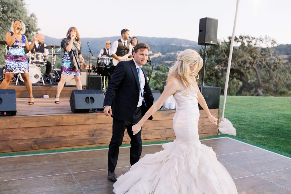 www.santabarbarawedding.com | Percy Sales Events | Sunstone Winery | Jenny Quicksall | The Replicas Music | Vogue Candles | Bride and Groom on the Dance Floor