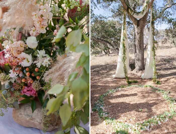 www.santabarbarawedding.com | Private Ranch | Soigne Productions | Bri Burkett Wedding | Nina Osborne Designs | La Tavola | Ceremony Set Up and Florals