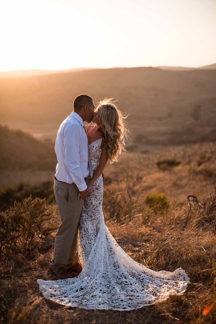 www.santabarbarawedding.com | Private Ranch | Soigne Productions | Bri Burkett Wedding | Nina Osborne Designs | Bride and Groom During Sunset