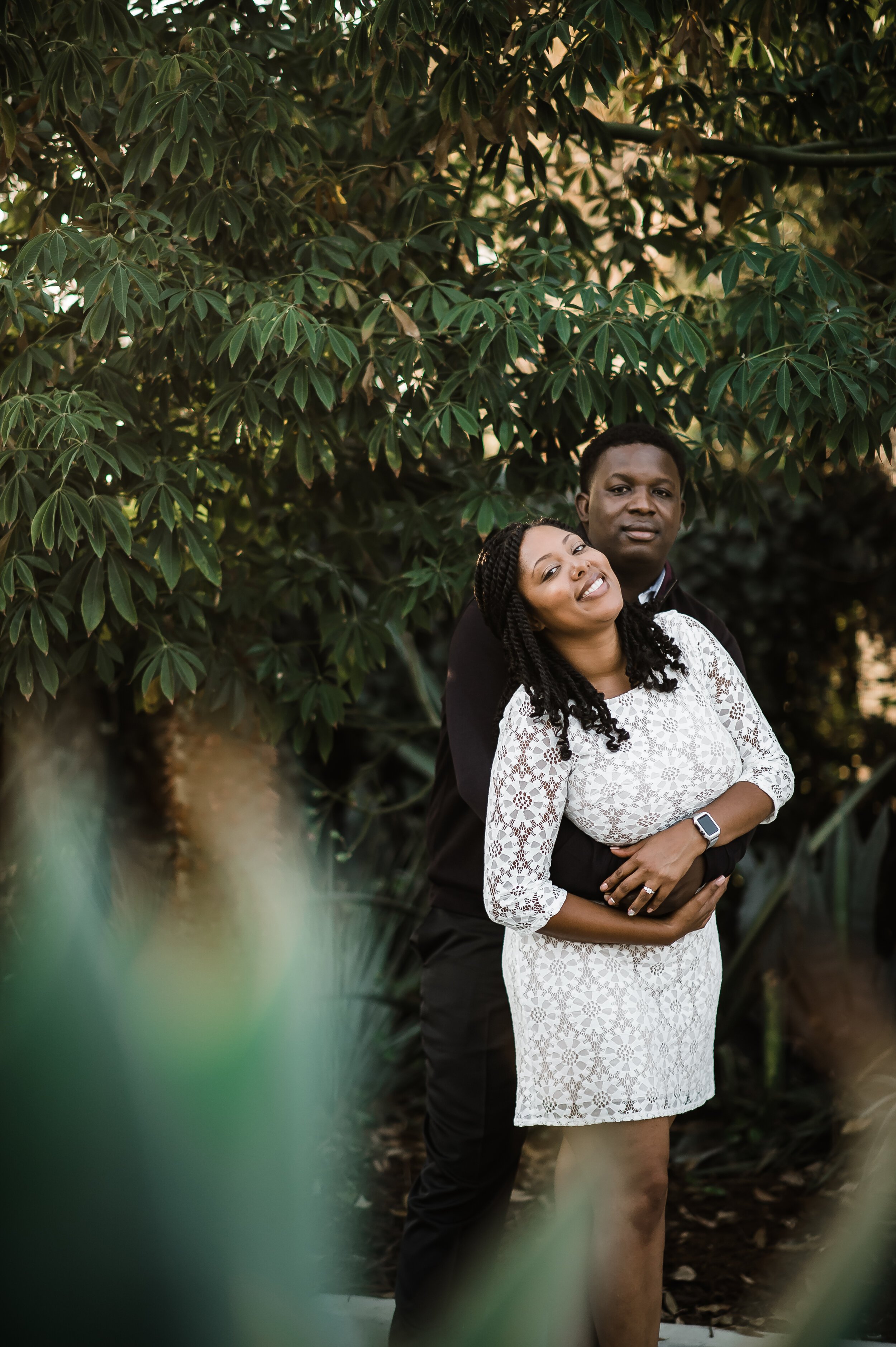 www.santabarbarawedding.com | Michelle Ramirez Photography | Couple in Front of Building with Ivy at Engagement Shoot