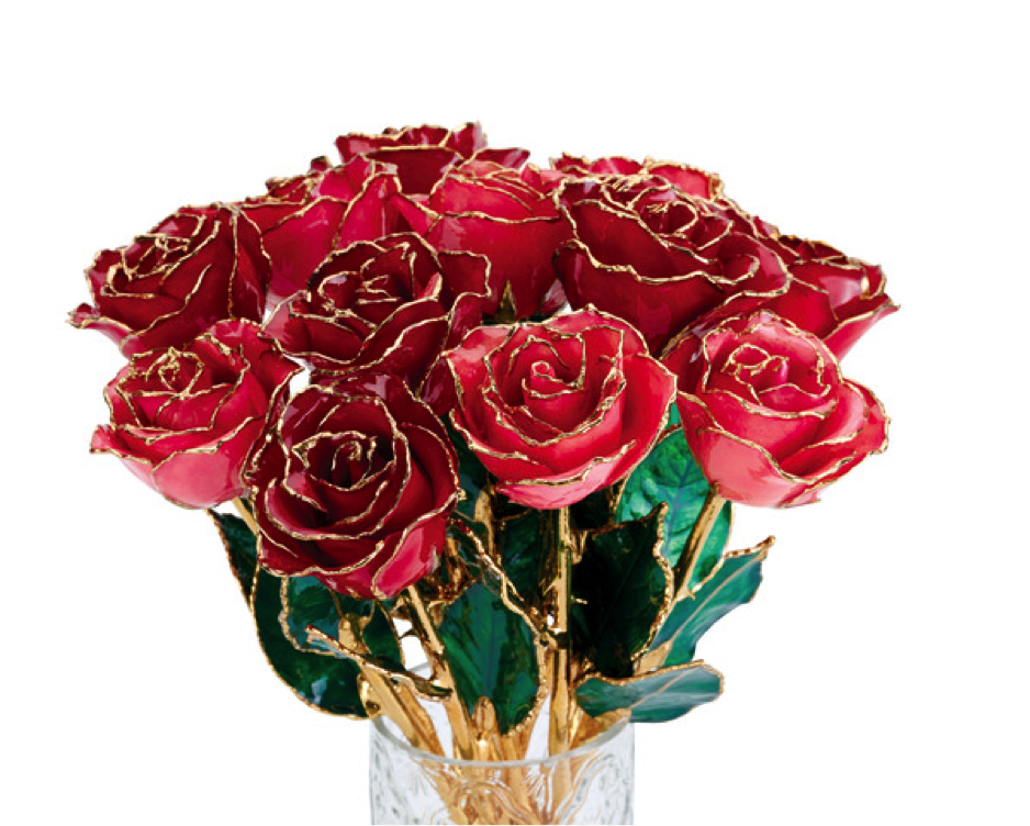 www.santabarbarawedding.com | Fine Jewelry Wholesaler | 24K Gold Dipped Rose Floral Arrangement
