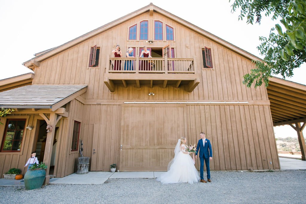 www.santabarbarawedding.com | Zaca Creek Ranch | Mi Belle Photography | Jill &amp; Co. | Formally Modern Tuxedo | Hayley Paige | Alanna Lee Design | Bride and Groom First Look