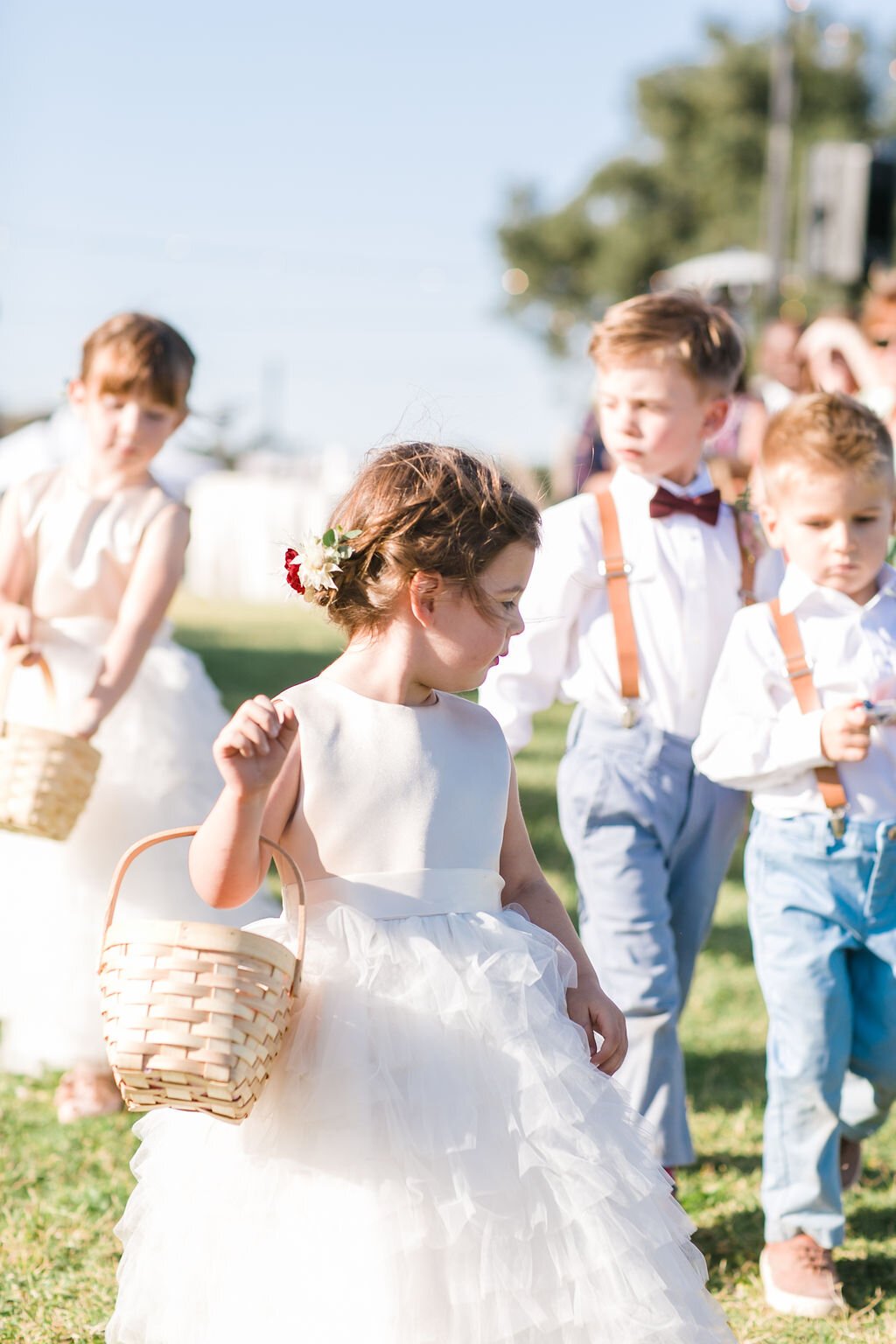 www.santabarbarawedding.com | Zaca Creek Ranch | Mi Belle Photography | Jill &amp; Co. | Alanna Lee Design | Flower Girls and Ring Bearers Walking Down the Aisle