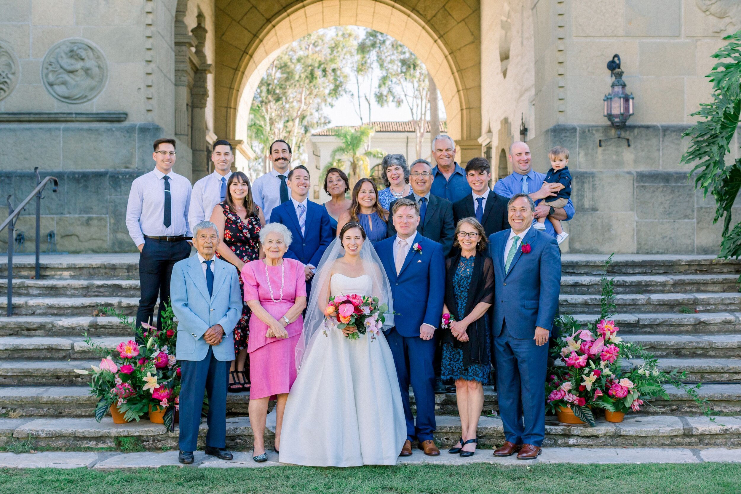 www.santabarbarawedding.com | James &amp; Jess | KB Events | Santa Barbara Courthouse | Ella &amp; Louie | Sottero &amp; Midgley | Dreamcatcher Artistry | Bride and Groom with Families 