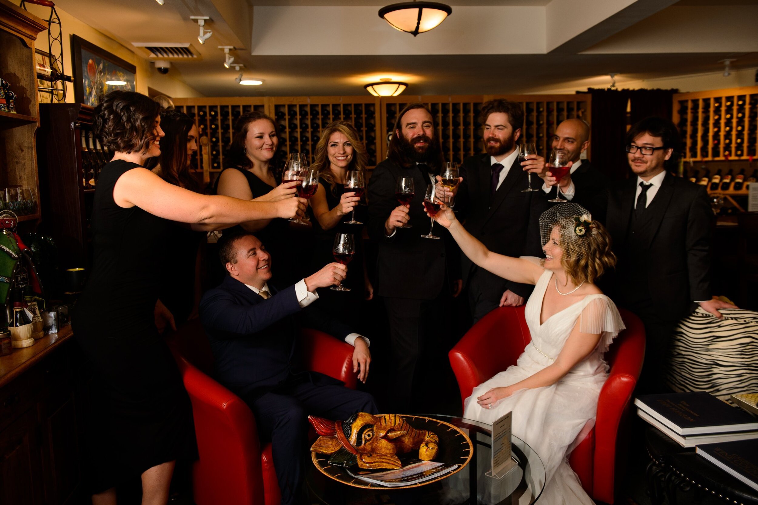 www.santabarbarawedding.com | KB Events | Karl V Photography | Couple with Friends by the Bar