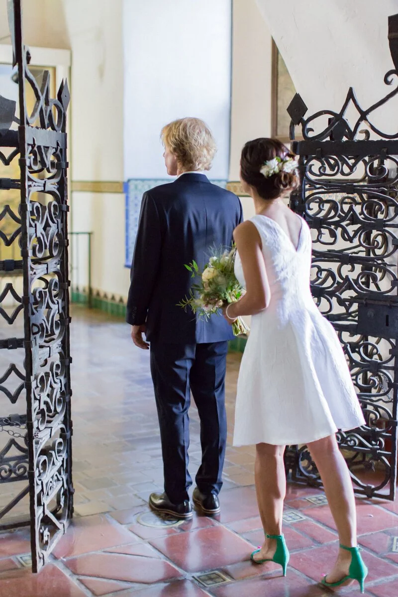www.santabarbarawedding.com | Aurelia D’Amore Photography | Santa Barbara Courthouse | Haute Blossoms Floral | Alice and Olivia | Bride and Groom’s First Look