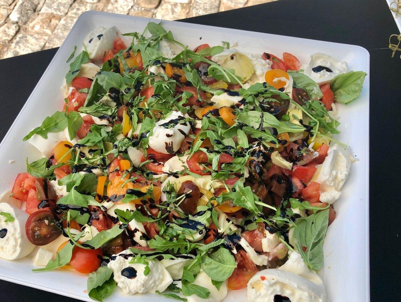 www.santabarawedding.com | Firefly Pizza Company | Colorful Salad with Balsamic Dressing