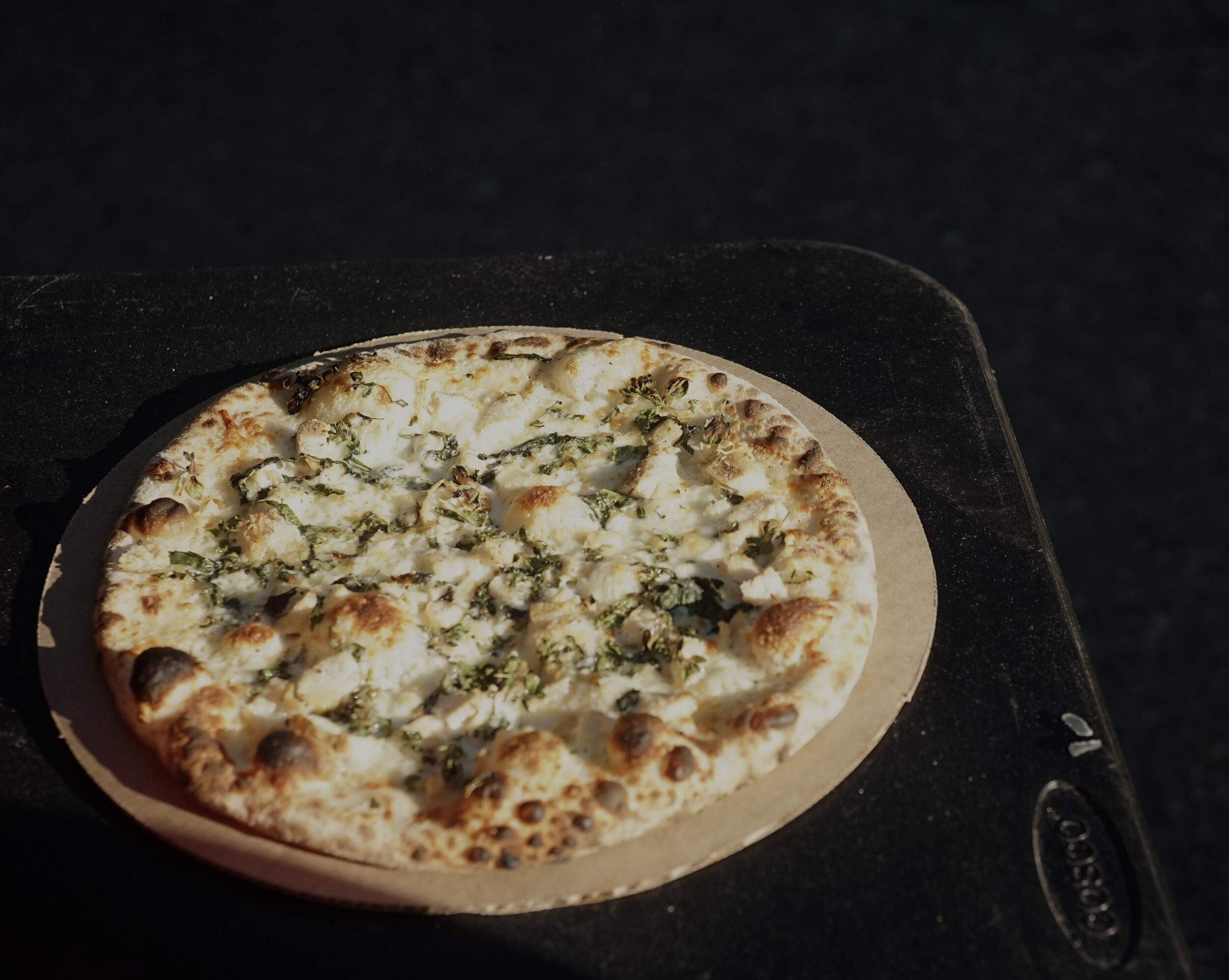 www.santabarawedding.com | Firefly Pizza Company | Chicken Alfredo Pizza