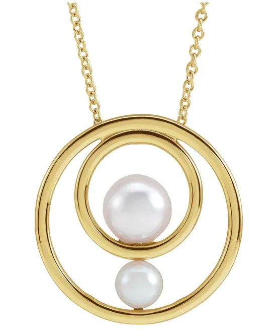 www.santabarbarawedding.com | Fine Jewelry Wholesaler | 14K White Akoya Cultured Pearl Hold You Forever 16-18” Necklace
