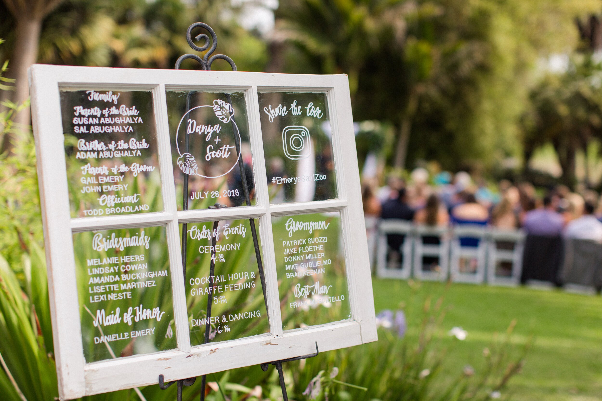 www.santabarbarawedding.com | The Vondys | Santa Barbara Zoo | Olivetta Flowers | Wedding Sign 