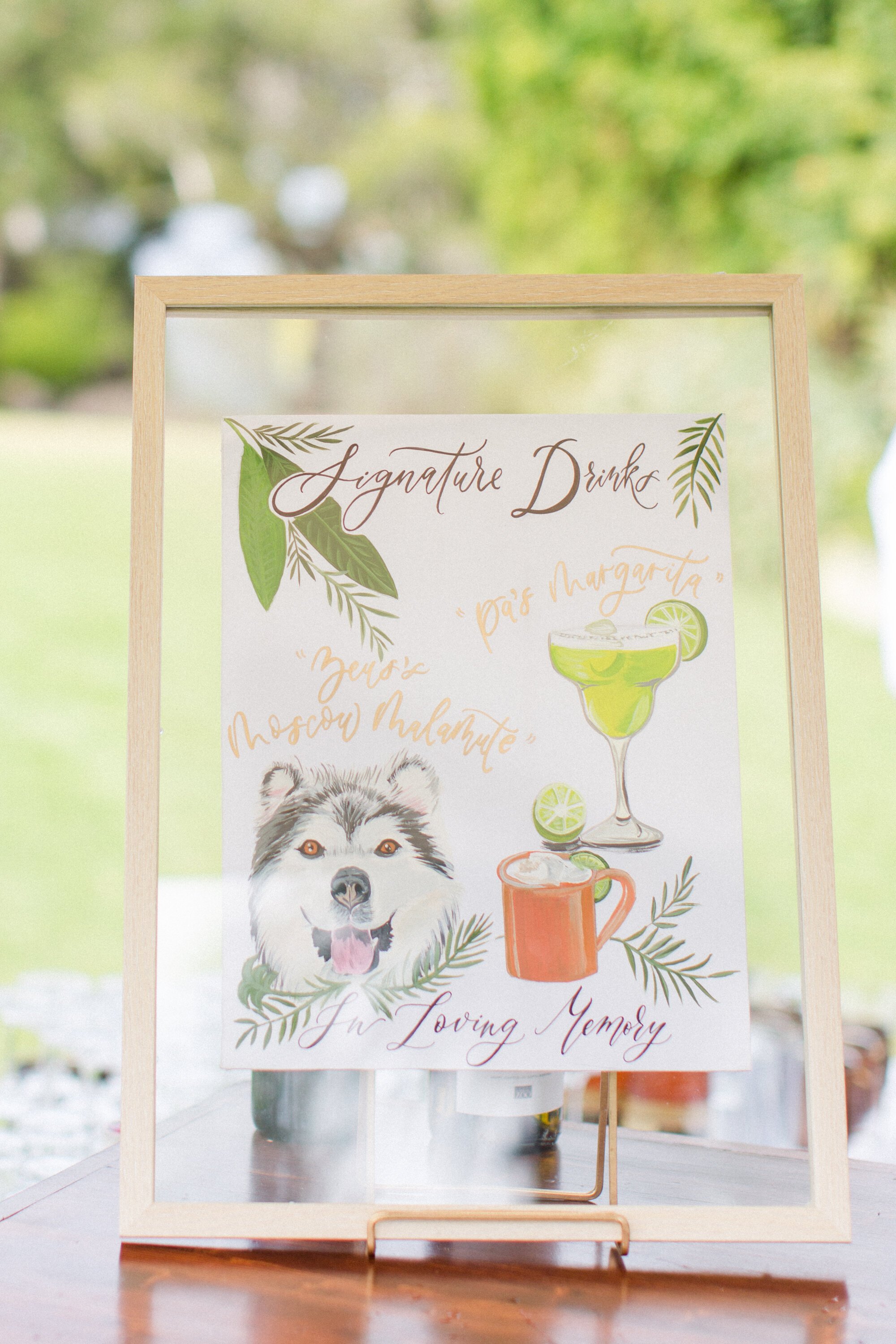 www.santabarbarawedding.com | The Vondys | Santa Barbara Zoo | Olivetta Flowers | Rincon Catering | Sign for Signature Cocktails 