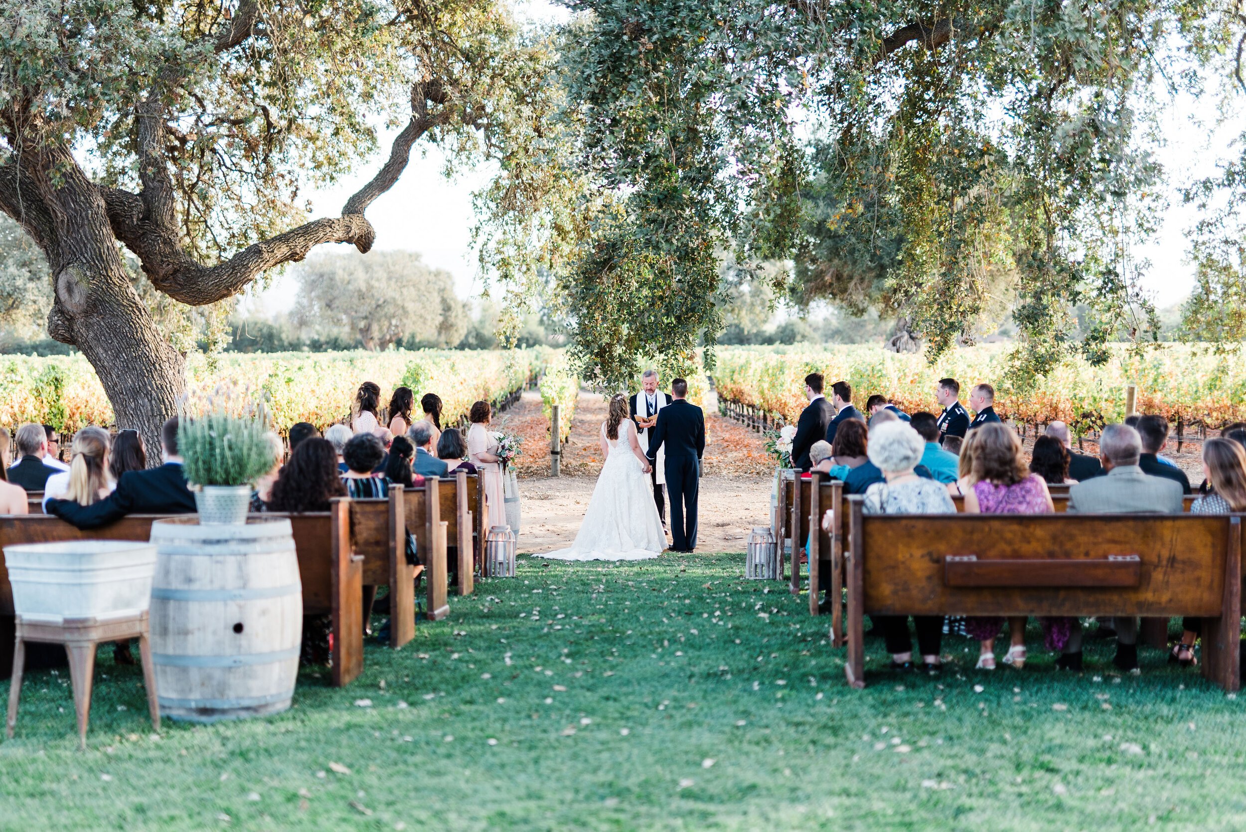 www.santabarbarawedding.com | Roblar Winery and Farm | Brittany Taylor Photography | Ceremony with a View of the Vineyard
