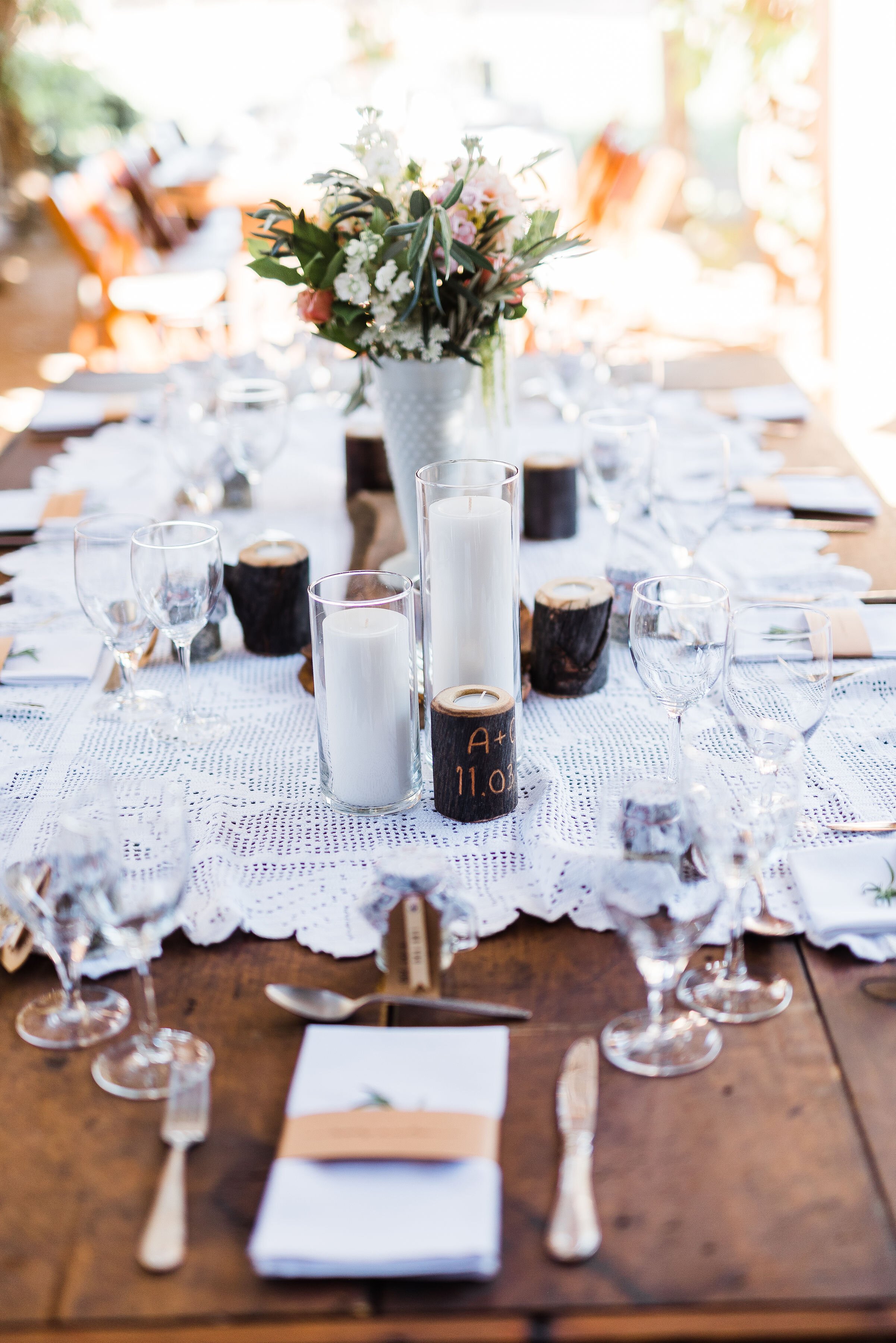 www.santabarbarawedding.com | Roblar Winery and Farm | Brittany Taylor Photography | Reception Tables with Candles