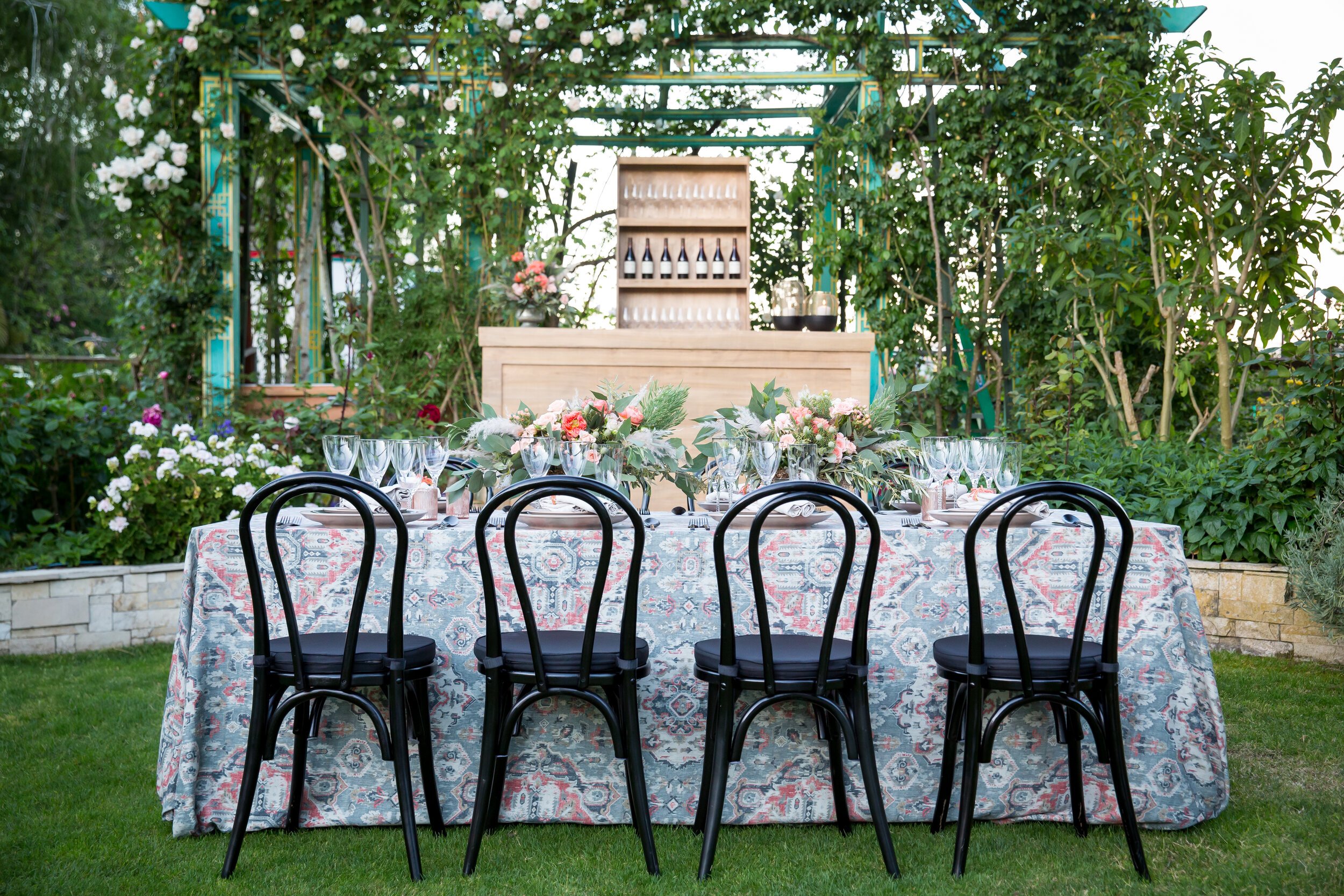 www.santabarbarawedding.com | Bright Event Rentals | Sonoma Furniture Shoot with Reception Table and Bar