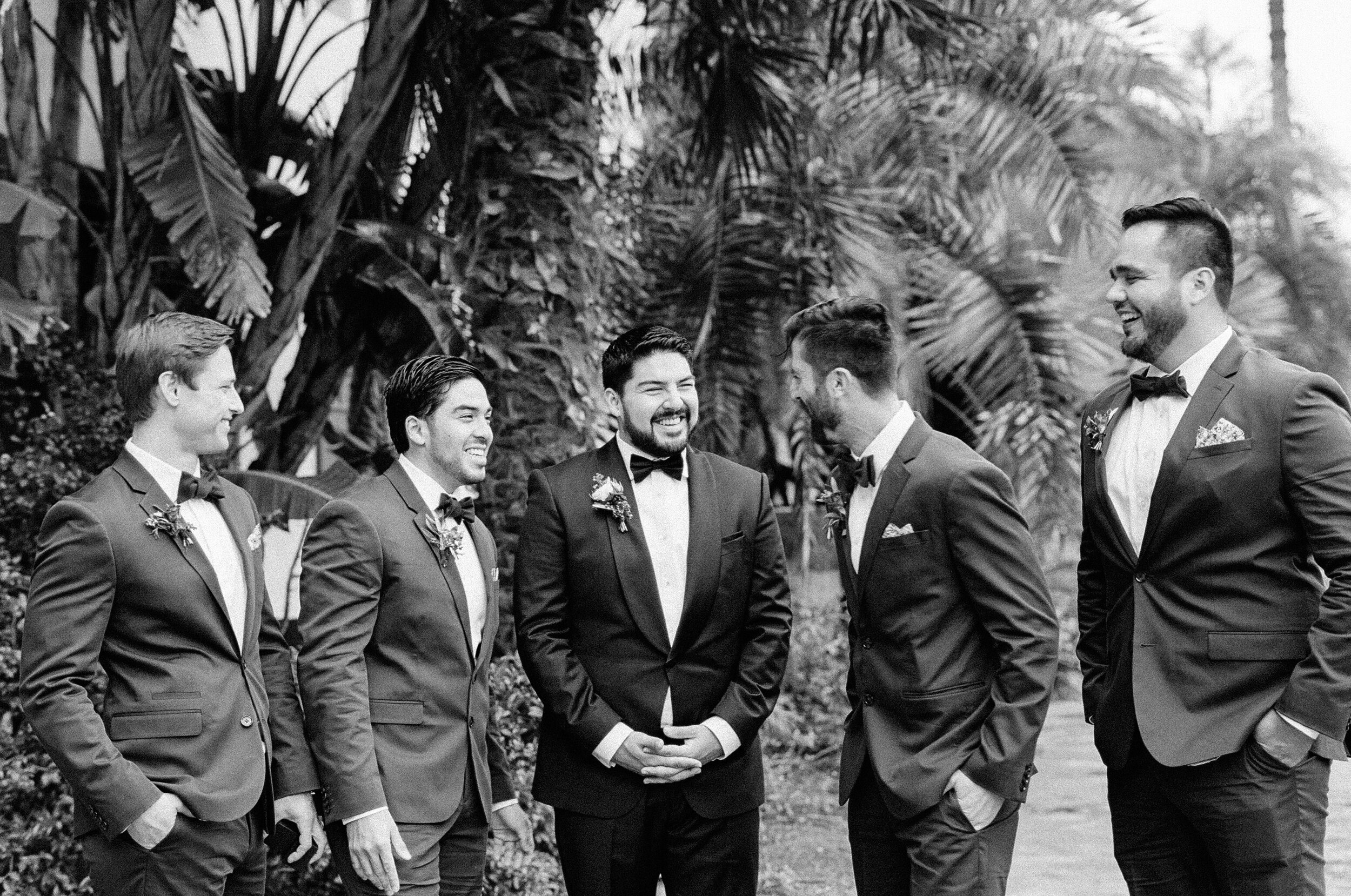 www.santabarbarawedding.com | Lerina Winter | Santa Barbara Courthouse | Margaret Joan Floral | Groom with Groomsmen Before the Ceremony 