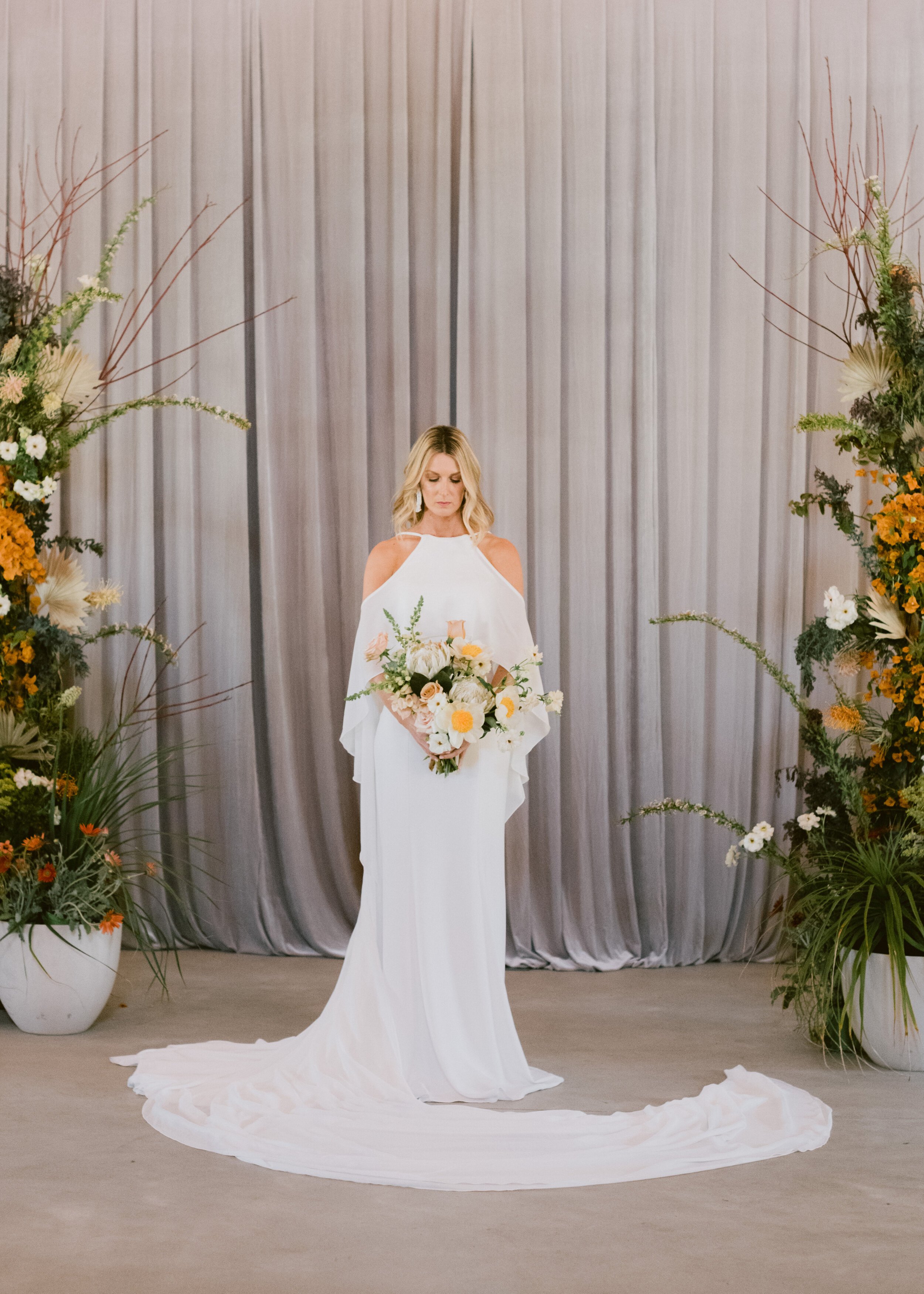 www.santabarbarawedding.com | Mollie Crutcher Photography | Flying Flags RV Resort &amp; Campground | Hive Events | Ella and Louie | Bella Vista Lighting + Design | peach and white wedding