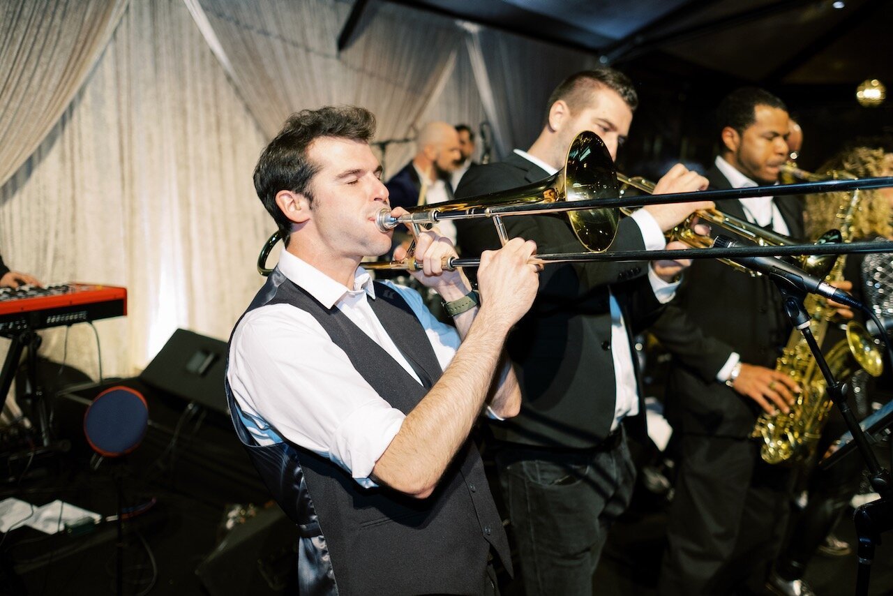 www.santabarbarawedding.com | Jenny Quicksall | Rancho Dos Pueblos | SN Events | The Replicas Music | Spark Creative Events | Band’s Trombone Player