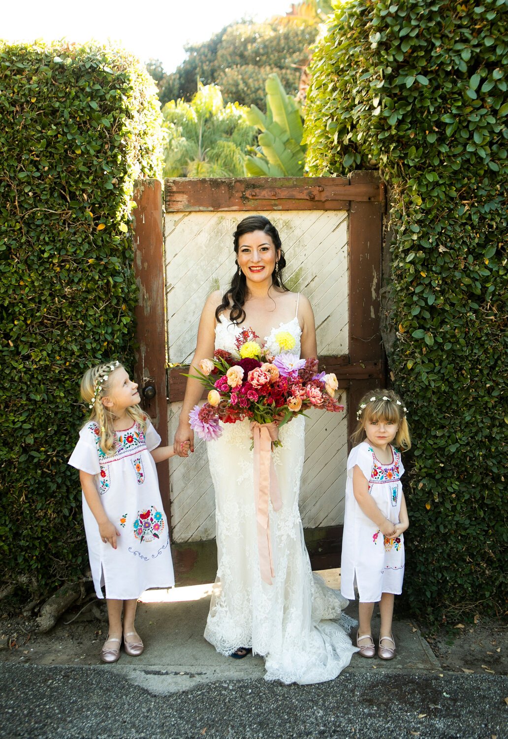 www.santabarbarawedding.com | Nightingale Photography | Rancho Dos Pueblos | Wild Hearts Events | TEAM Hair &amp; Makeup | Knot Just Flowers | Bride with Flower Girls