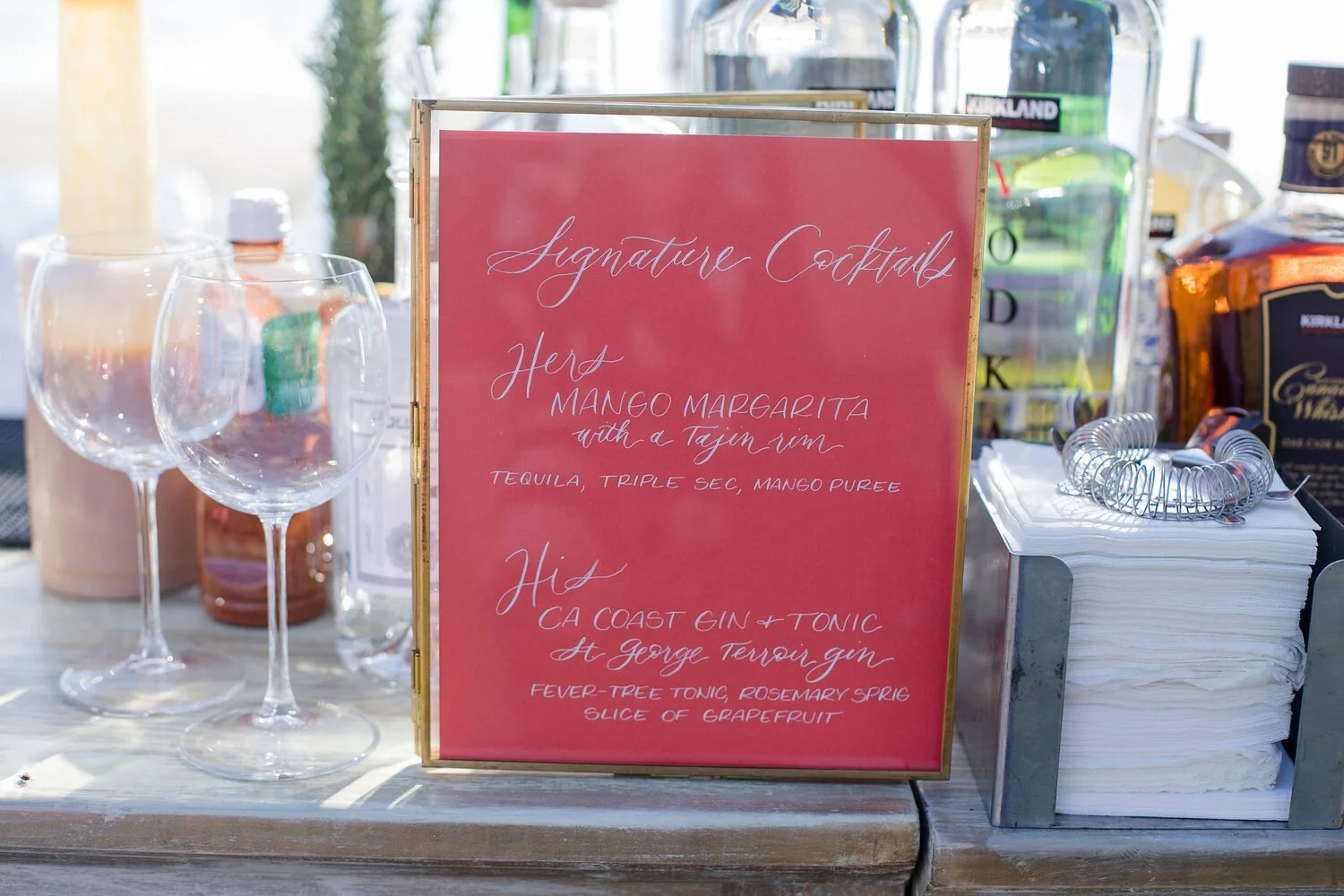 www.santabarbarawedding.com | Nightingale Photography | Rancho Dos Pueblos | Wild Hearts Events | Omni Catering | Cocktail List