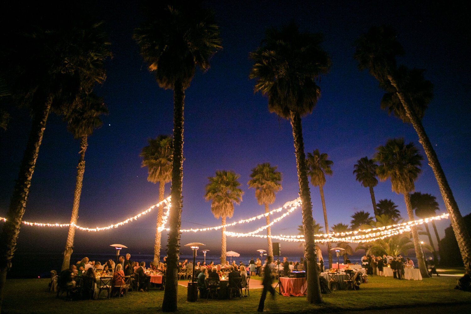 www.santabarbarawedding.com | Nightingale Photography | Rancho Dos Pueblos | Wild Hearts Events | Knot Just Flowers | This Good Mood | Reception at Night with String Lights