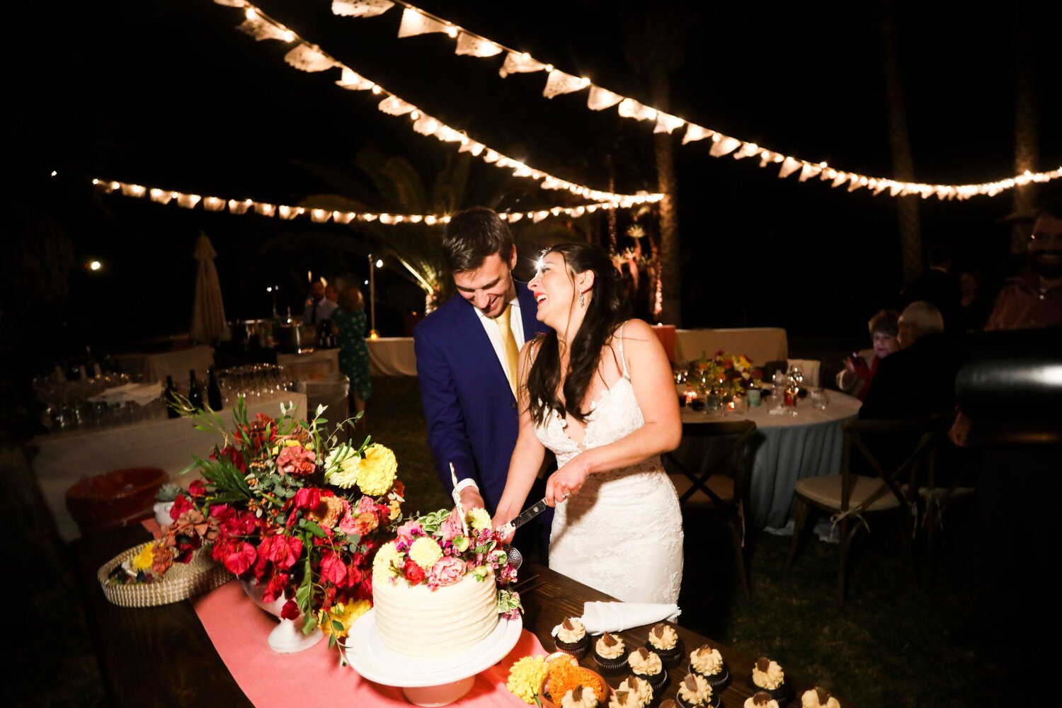 www.santabarbarawedding.com | Nightingale Photography | Rancho Dos Pueblos | Wild Hearts Events | Knot Just Flowers | The Wild Posy | This Good Mood | Bride and Groom Cut the Cake 