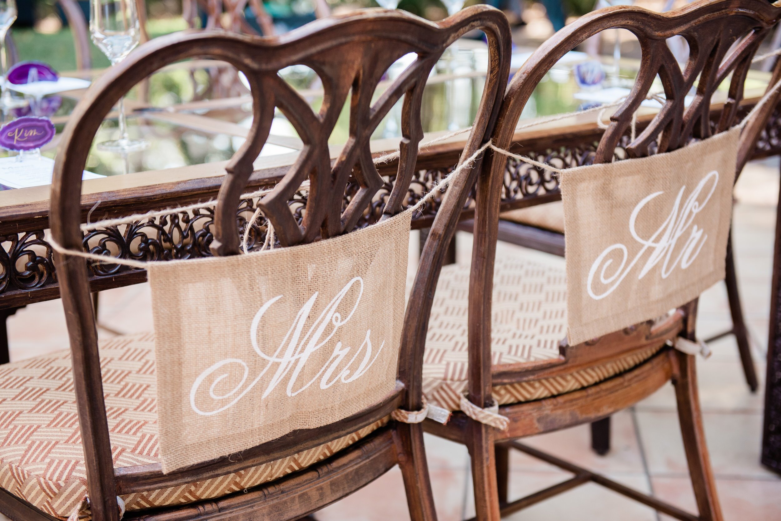 www.santabarbarawedding.com | ByCherry Photography | Riviera Productions | Bride and Groom Reception Chairs