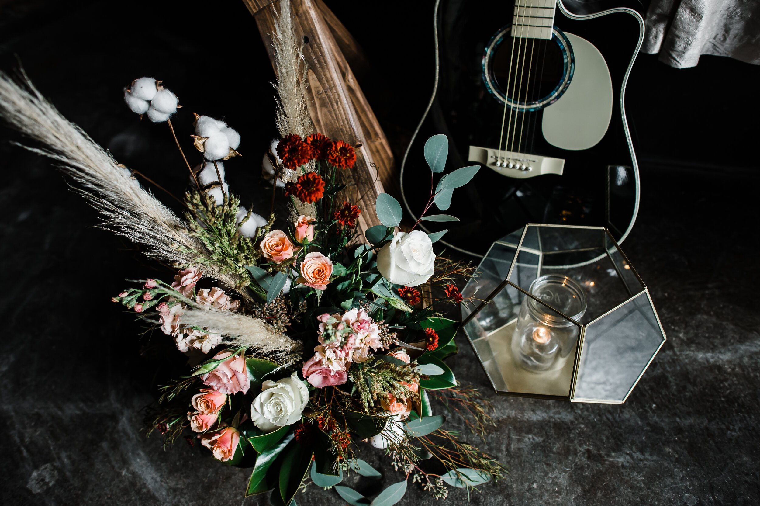 www.santabarbarawedding.com | Cafe Fiore | Michelle Ramirez | Simply S Events | Tangled Lotus | Otis + Pearl | Guitar and Flower Arrangement 
