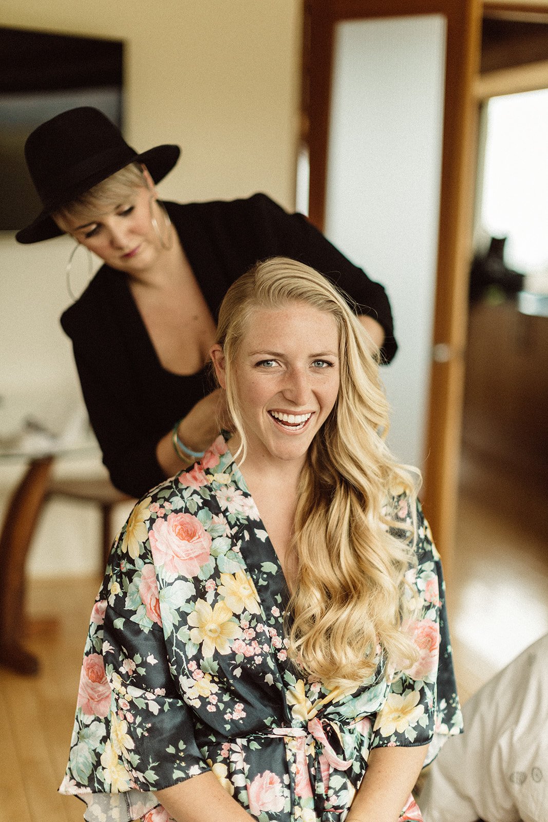 www.santabarbarawedding.com | Isabella Griffith Photography | El Capitan State Beach | KB Events | Hair By Reilly | Tomiko Taft | Bride Getting Hair Done