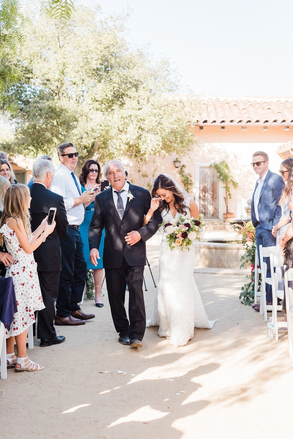 www.santabarbarawedding.com | SB Historical Museum | Donna Romani | Julie Shuford Photography | Alexis Ireland Florals | Tony Scott Productions | Father Walks Bride Down the Aisle