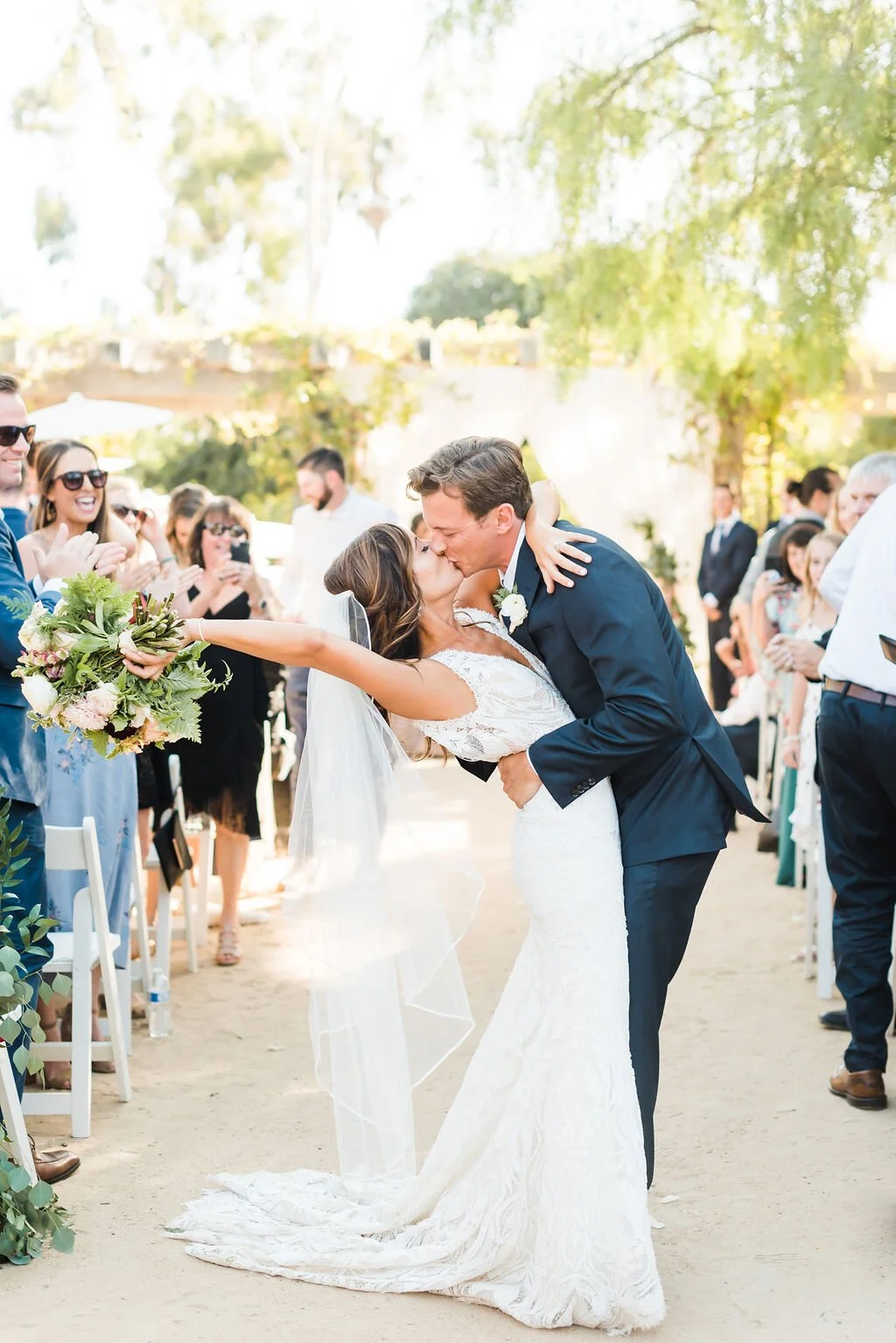 www.santabarbarawedding.com | SB Historical Museum | Donna Romani | Julie Shuford Photography | Alexis Ireland Florals | Tony Scott Productions | Bride and Groom’s First Kiss