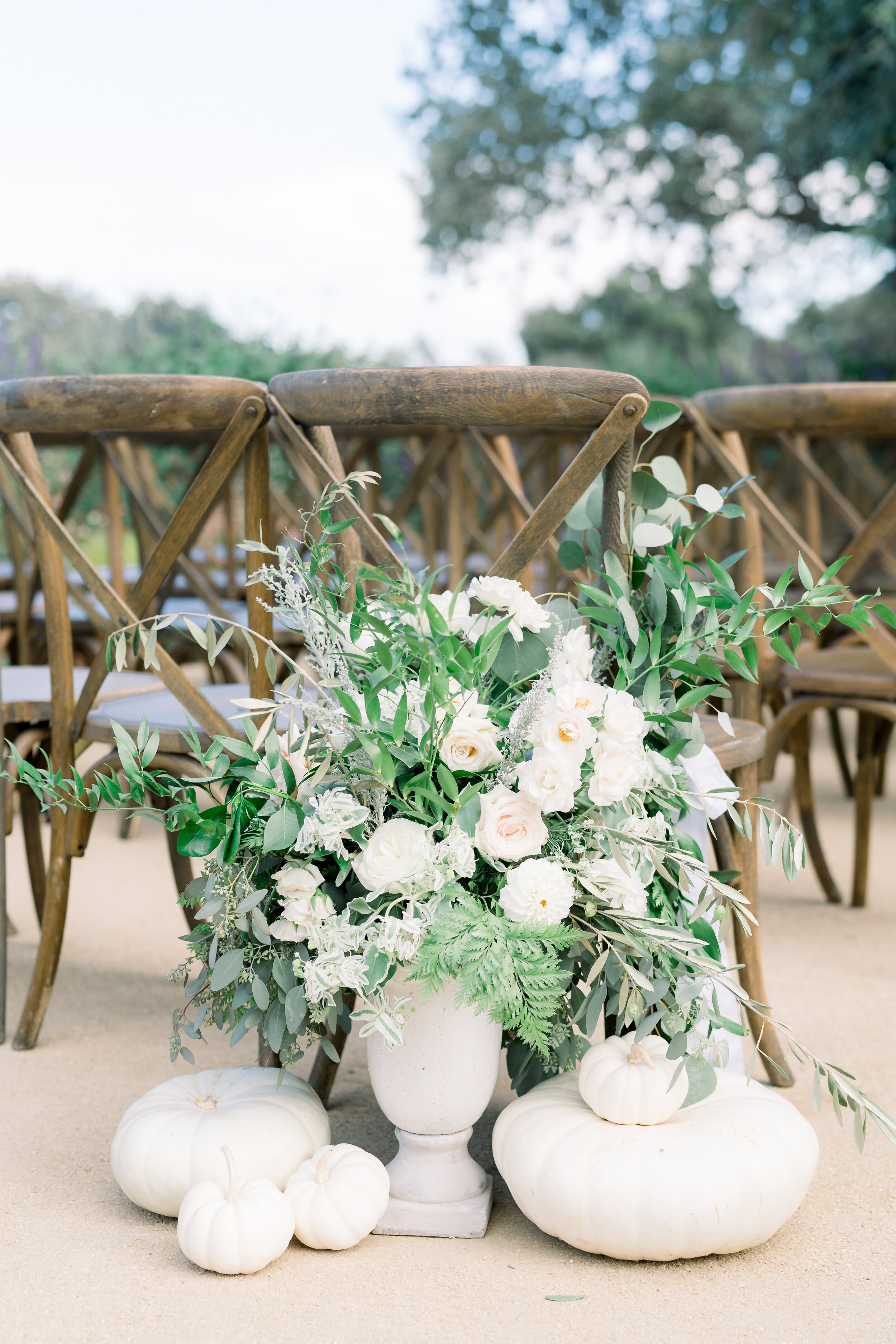 www.santabarbarawedding.com | We Heart Photography | Roblar Winery | Elizabeth Ginder Events | Santa Ynez Valley Elite Events | Alexis Ireland Florals | Ceremony Flowers and White Pumpkins