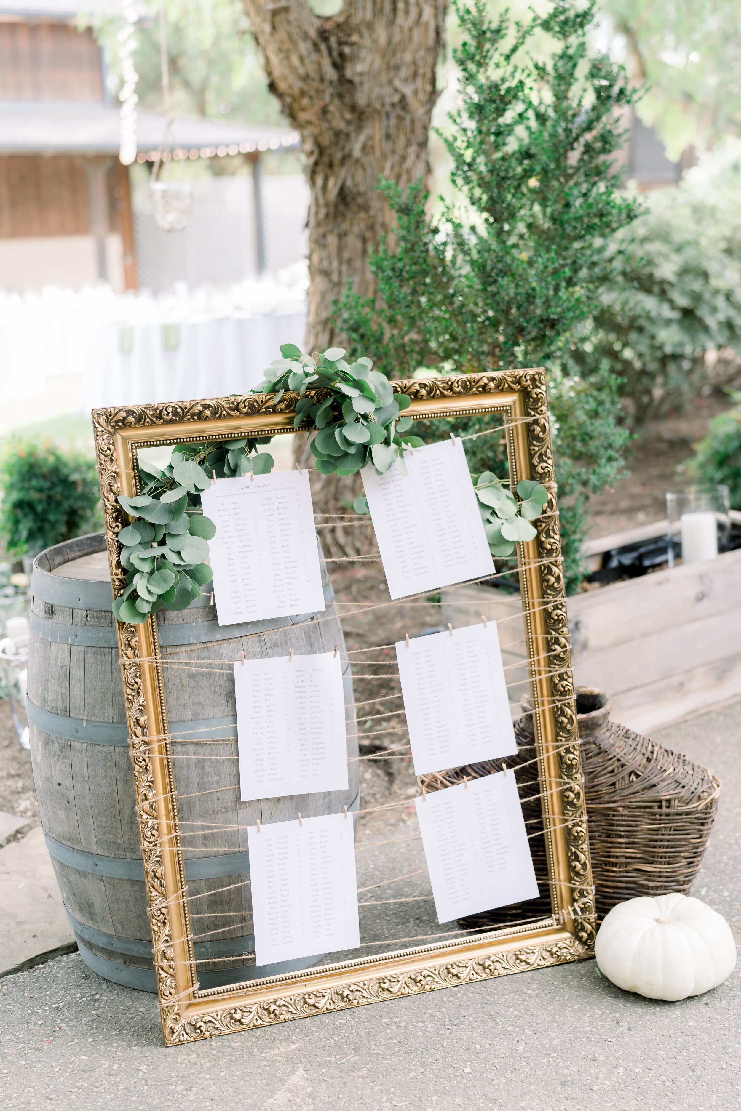 www.santabarbarawedding.com | We Heart Photography | Roblar Winery | Elizabeth Ginder Events | Alexis Ireland Florals | Reception Table Assignments