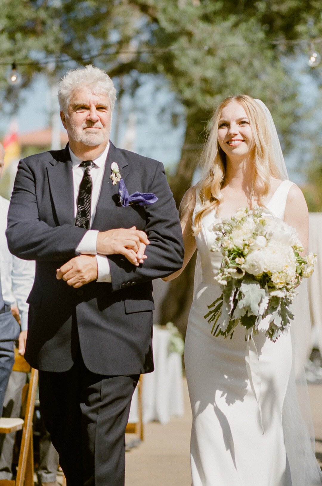 www.santabarbarawedding.com | Kaitie Brainerd Photography | Casa de la Guerra | DPfilms Productions | Janice Ruiz | Theia | Bride Walking Down Aisle with Her Father